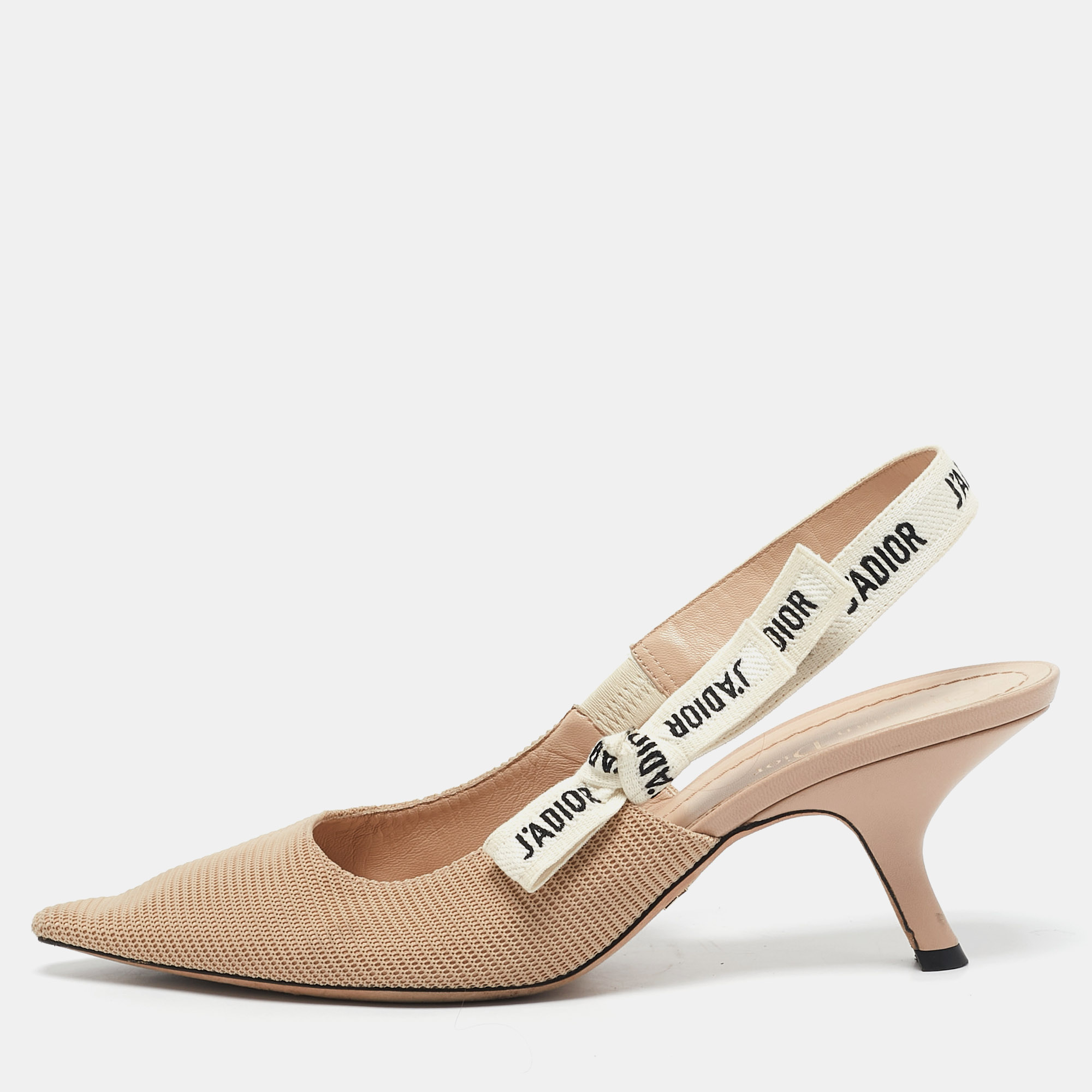 

Dior Beige Technical Fabric J'Adior Slingback Pumps Size