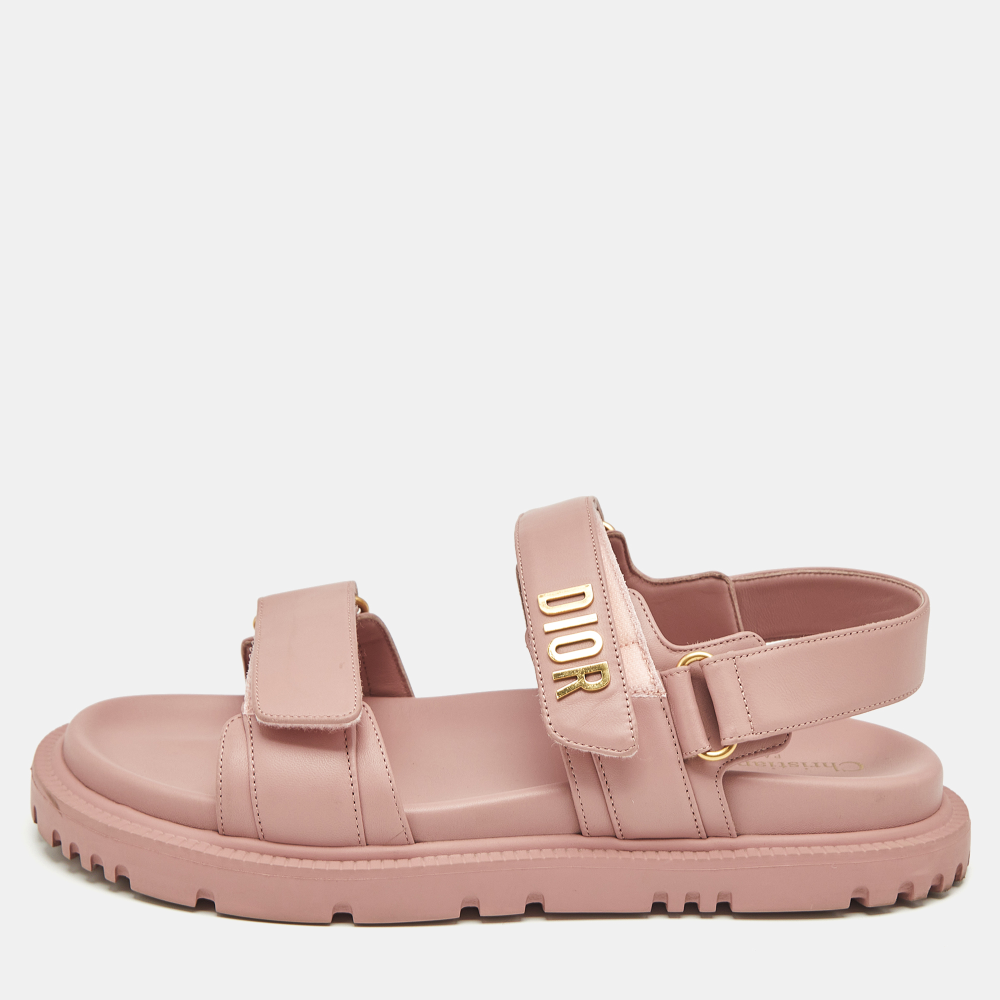 

Dior Fuchsia Leather DiorAct Slingback Sandals Size, Pink