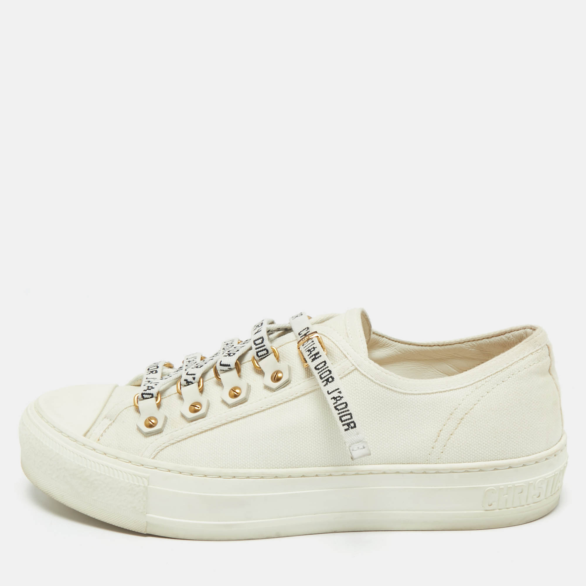 

Dior Cream Canvas Walk'n'Dior Slip On Sneakers Size