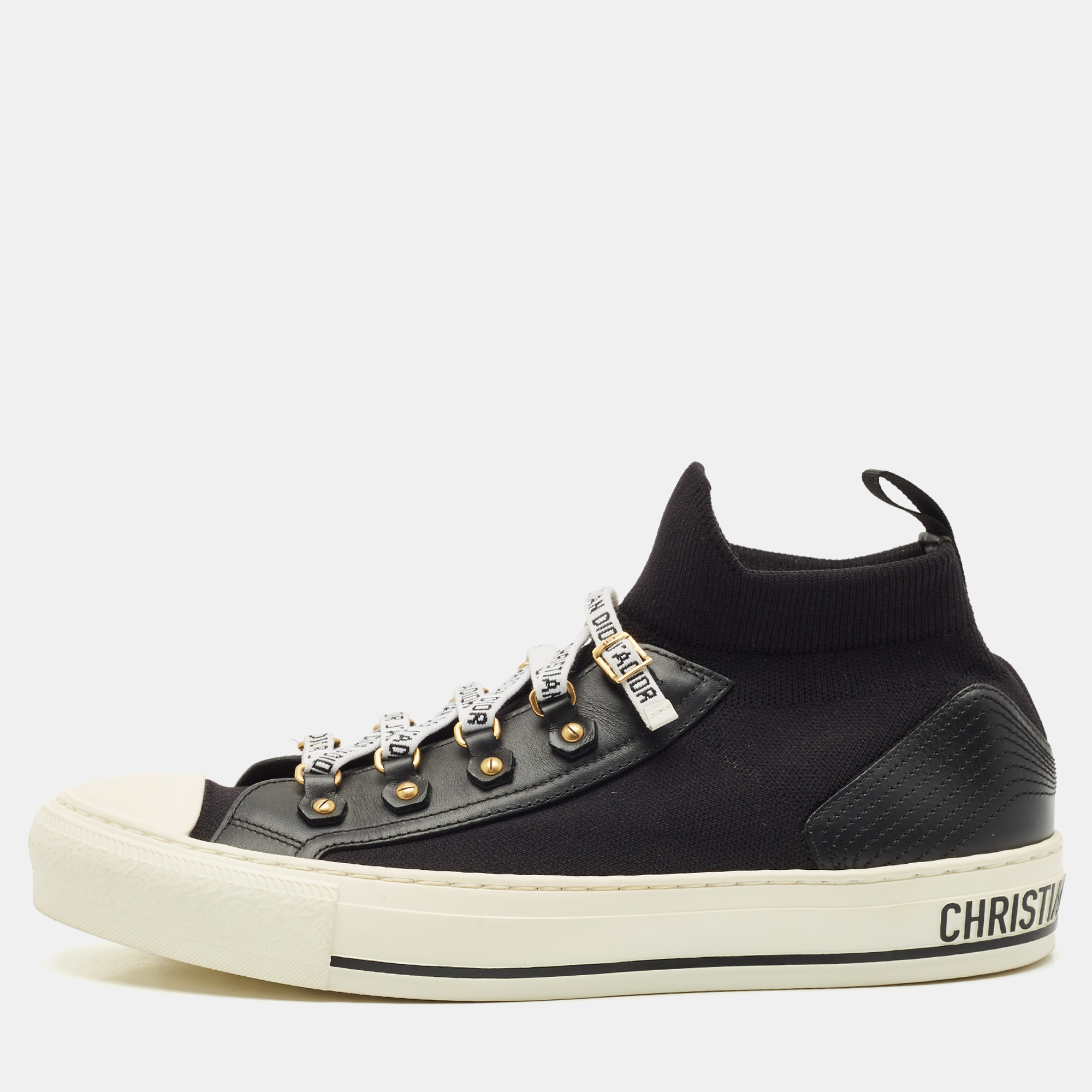 

Dior Black Technical Knit Fabric and Leather Walk'n'Dior Sneakers Size