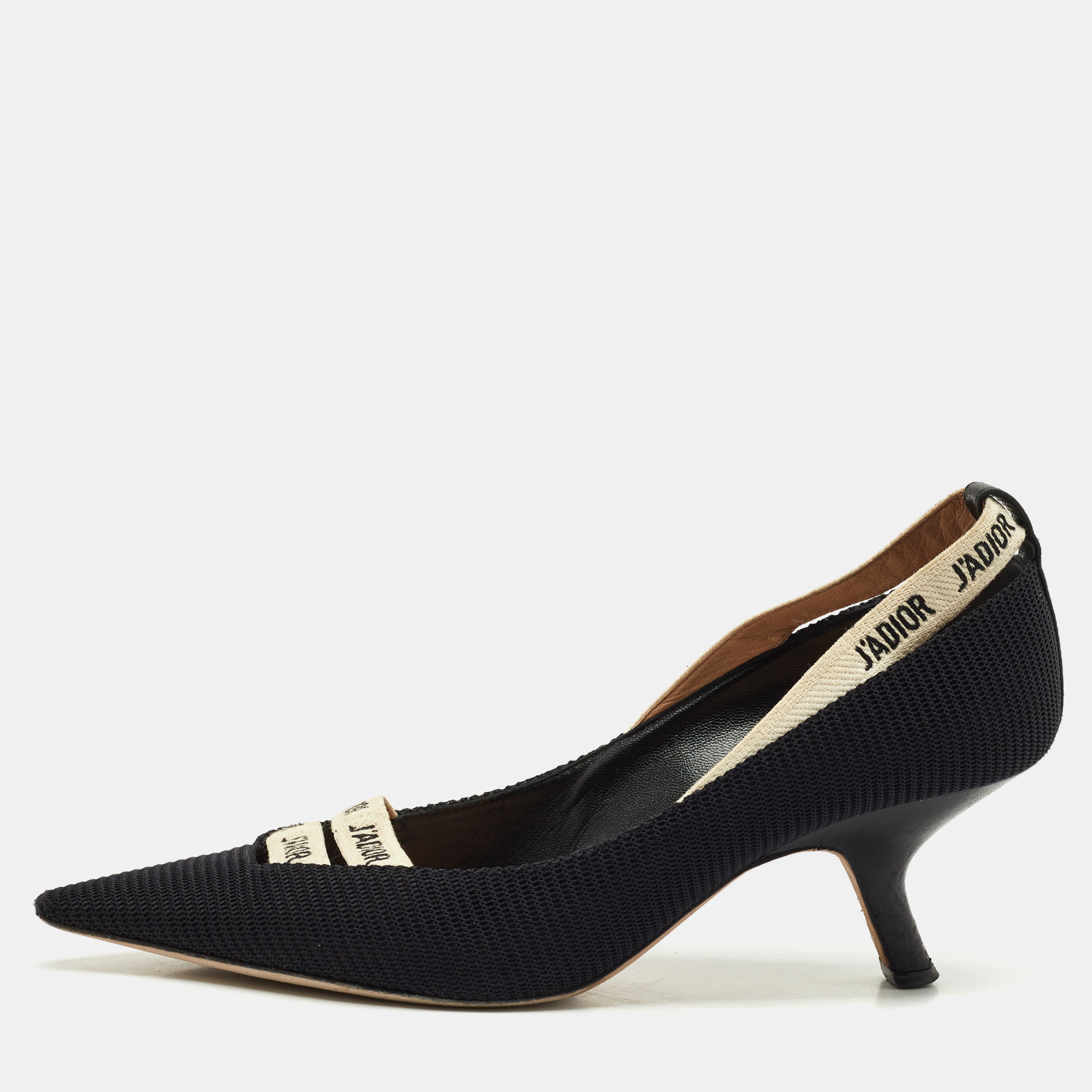 

Dior J'adior Black Canvas Ribbon Pointed Toe Pumps Size