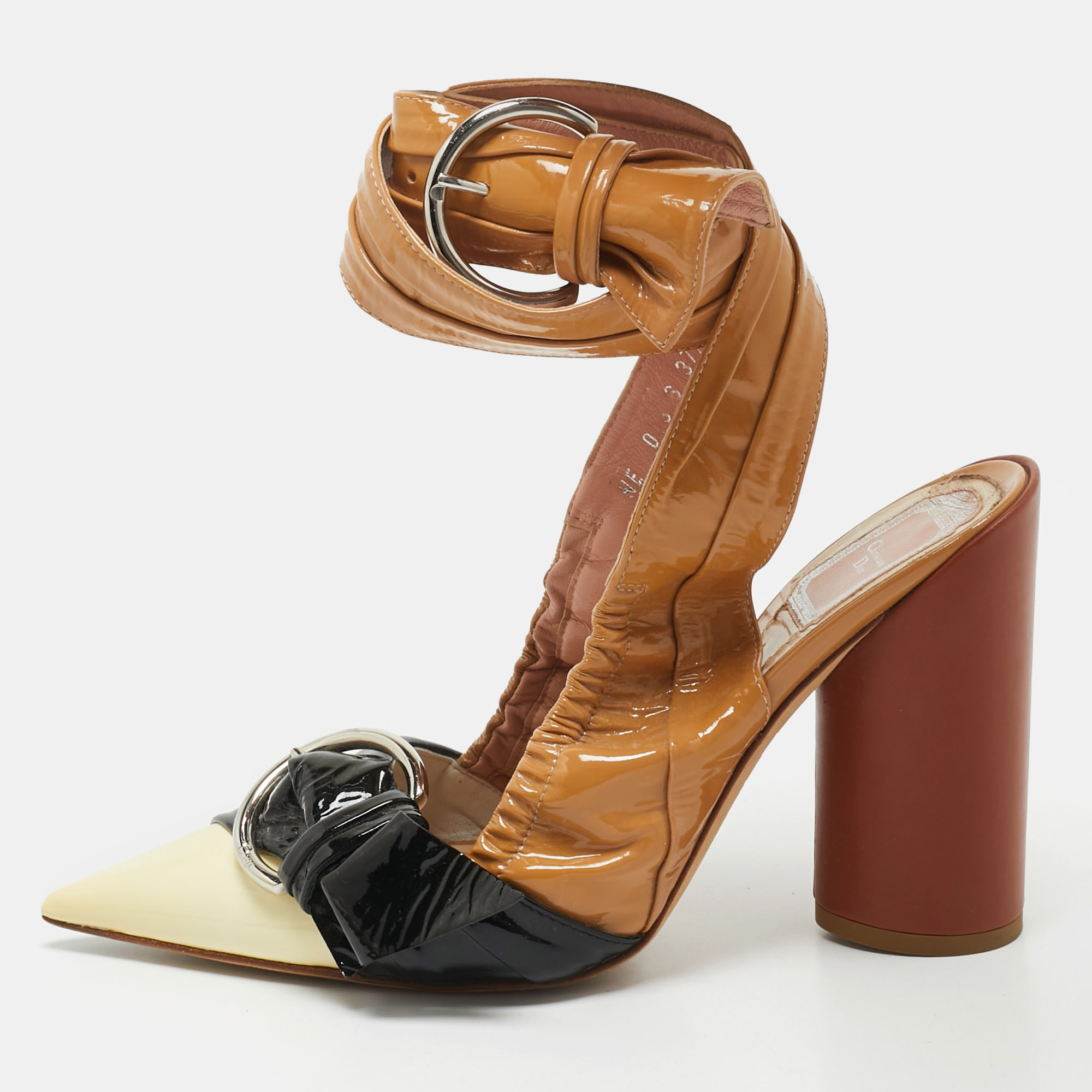 

Dior Tri Color Patent Leather Conquest Ankle Wrap Sandals Size, Multicolor