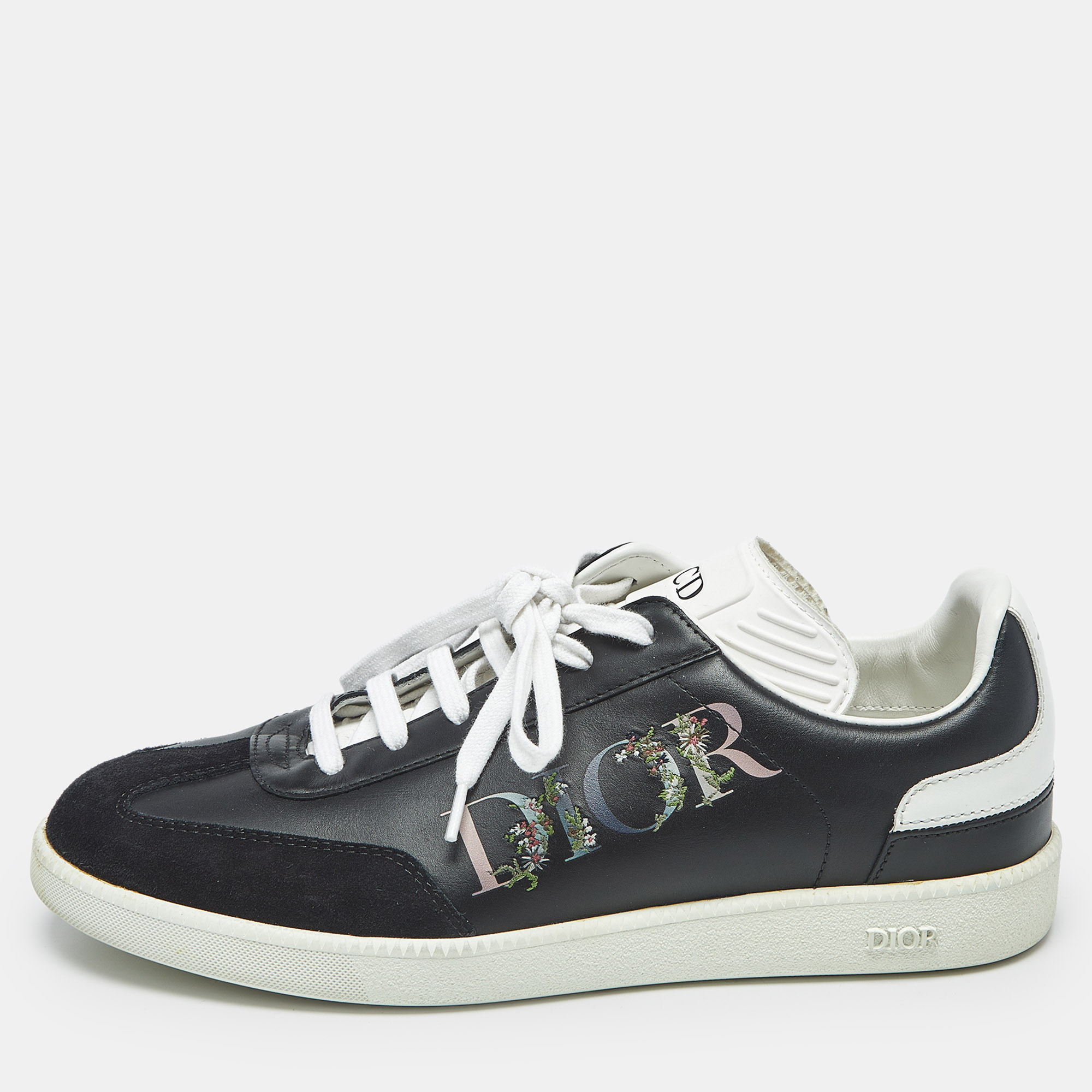 

Dior Black Leather And Suede D Bee Low Top Sneakers Size