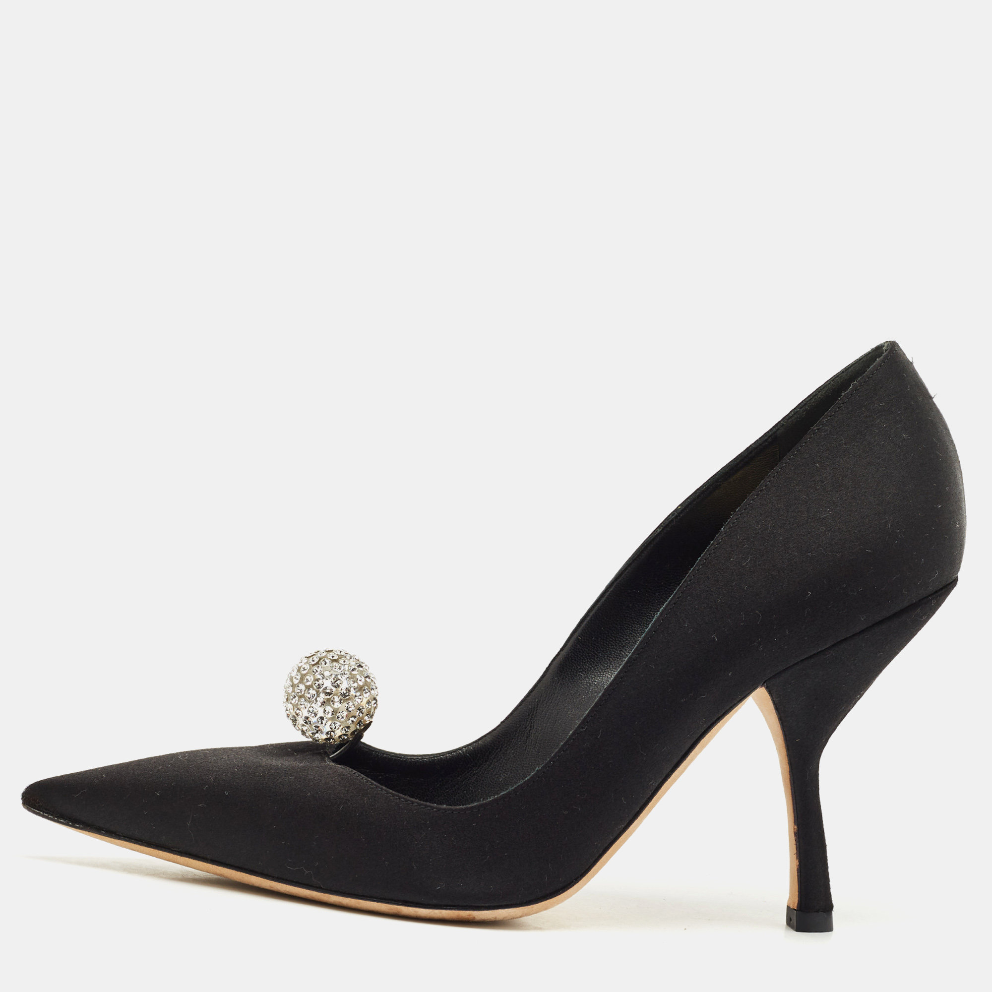 

Dior Black Satin Comete Pointed Toe Pumps Size