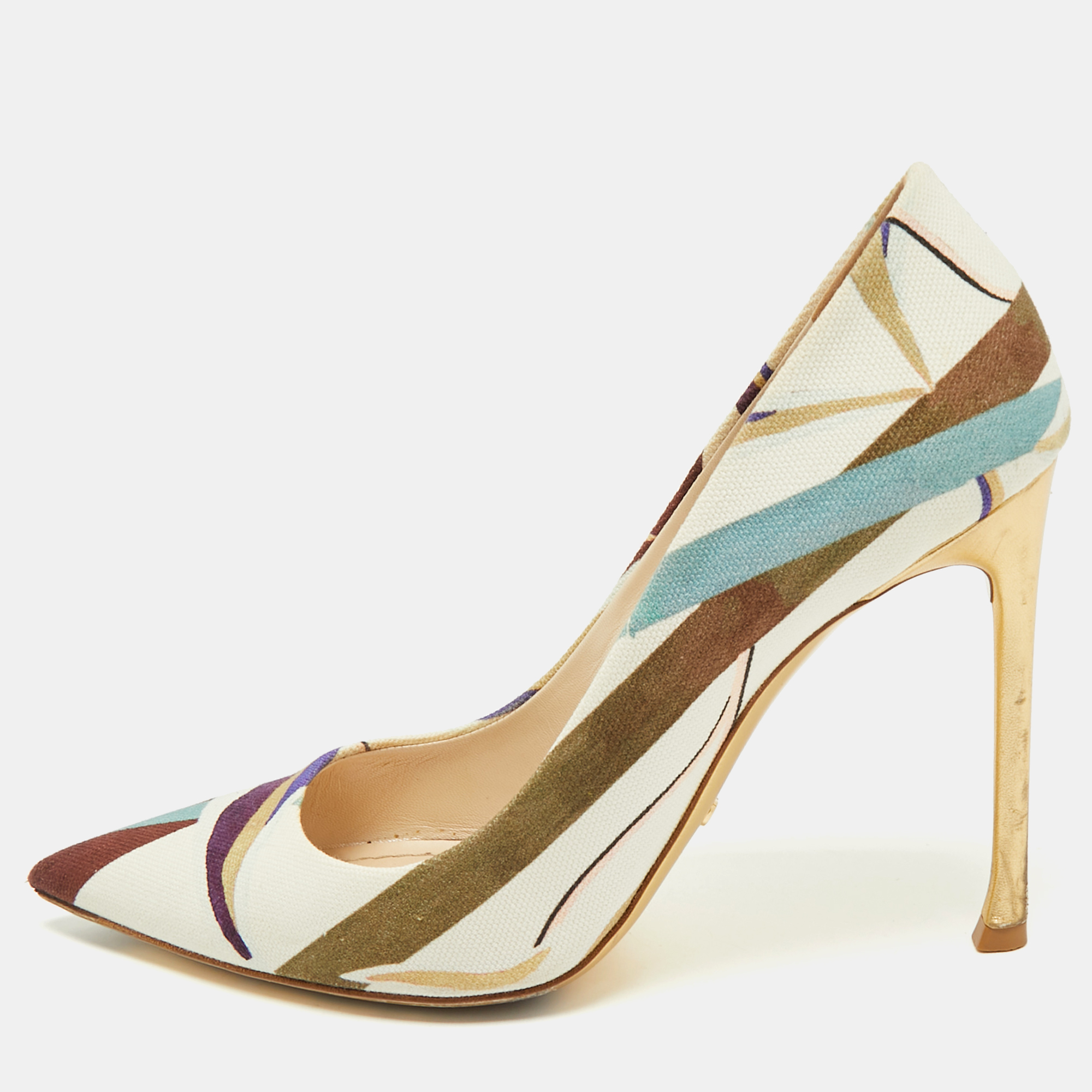 

Dior Multicolor Printed Canvas Pointed Toe Pumps Size