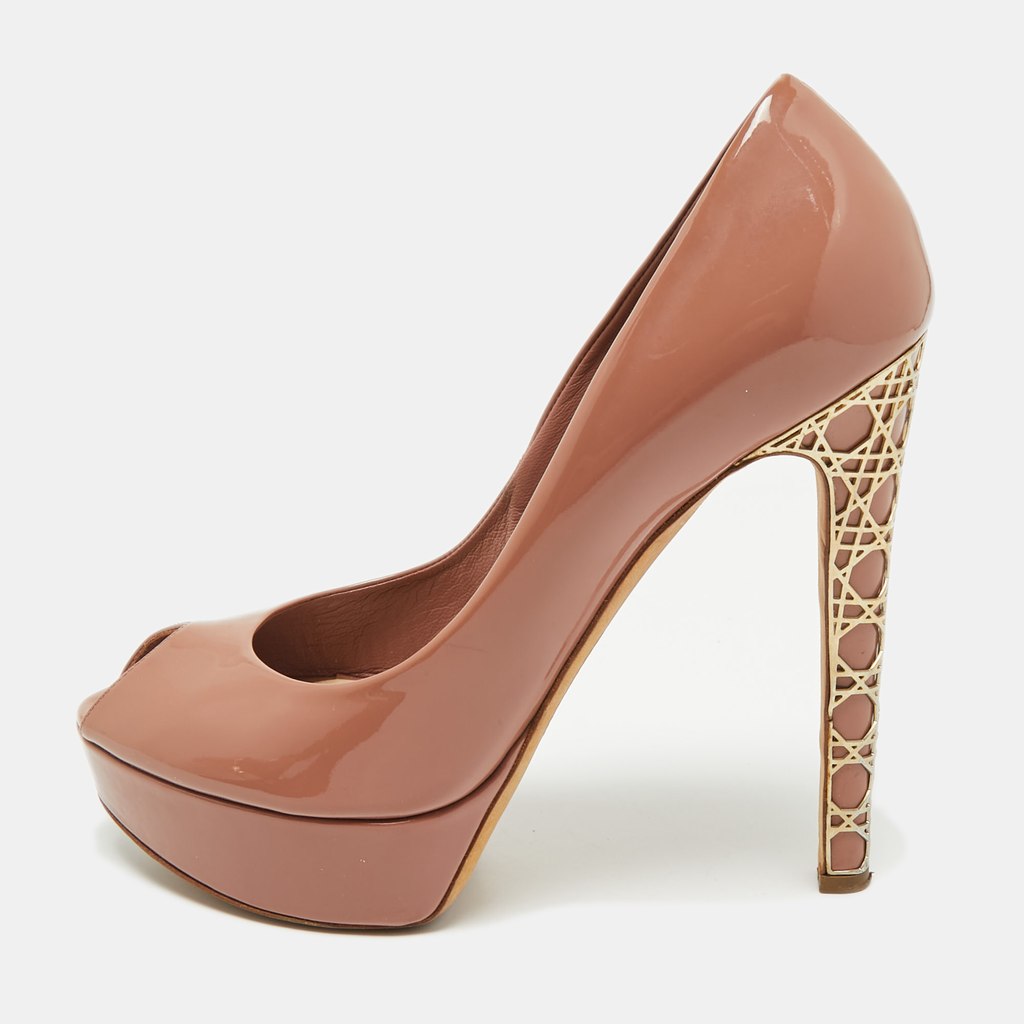 Pre-owned Dior Peep Toe Platform Pumps Size 39.5