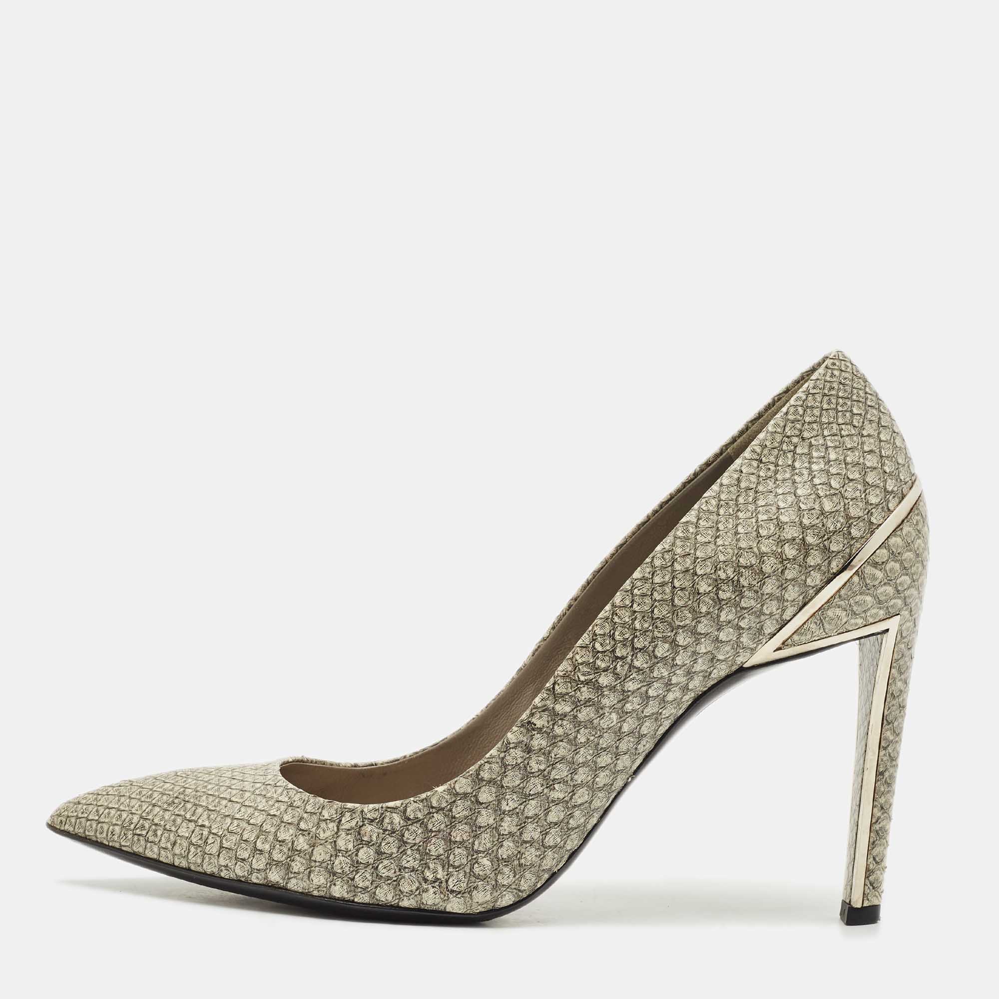 

Dior Grey Python Embossed Leather Pointed Toe Pumps Size