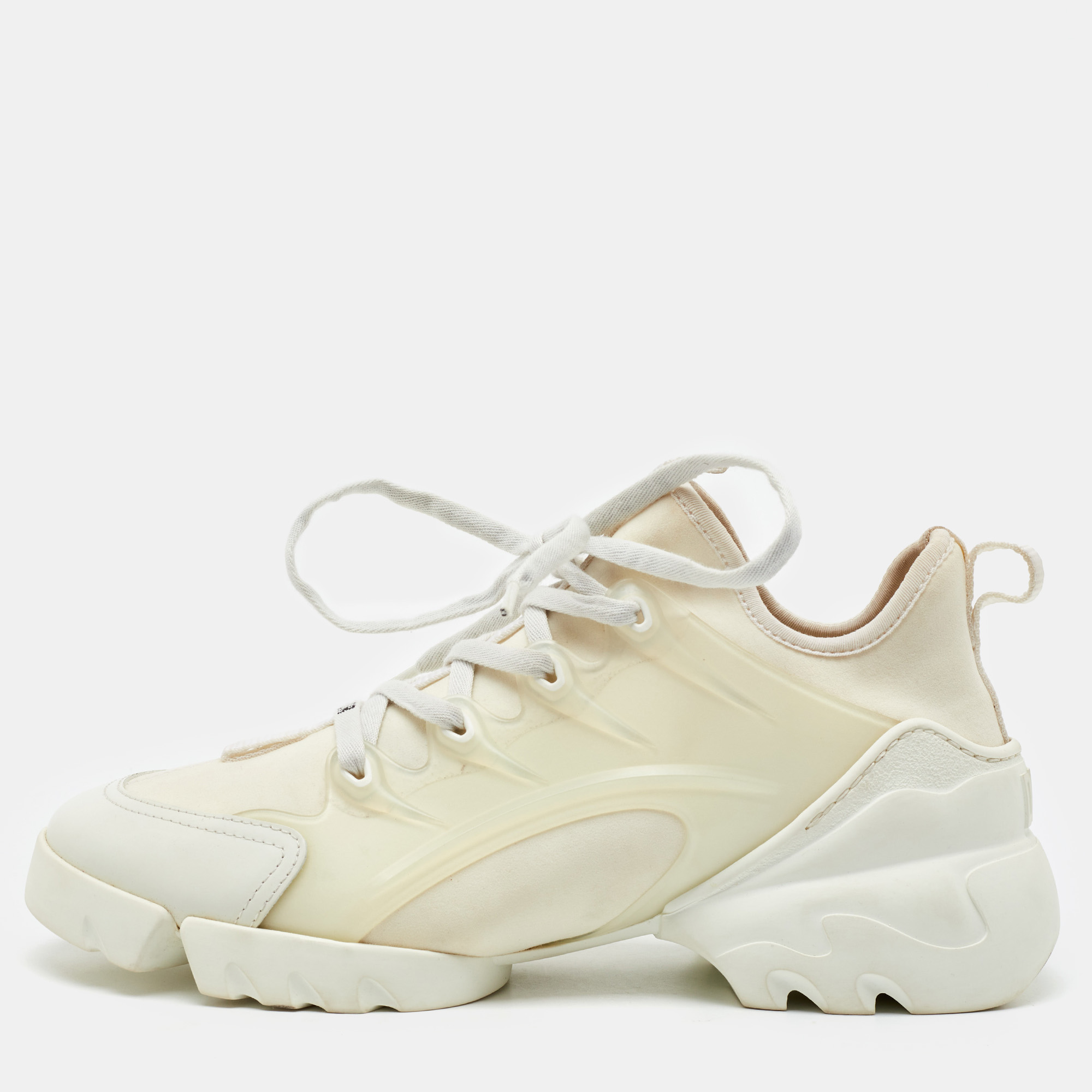 

Dior White Neoprene and Leather D-Connect Sneakers Size