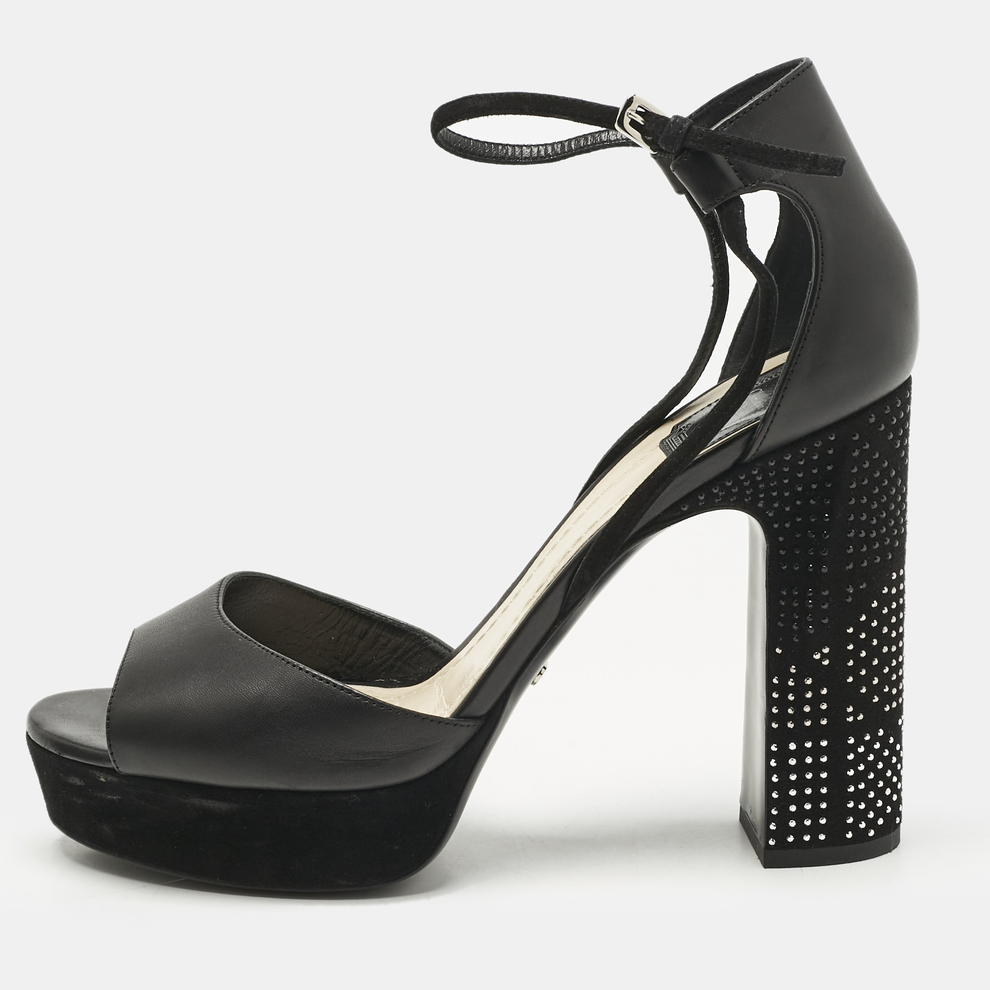 

Dior Black Leather and Suede Rainbow Stellar Ankle Strap Sandals Size
