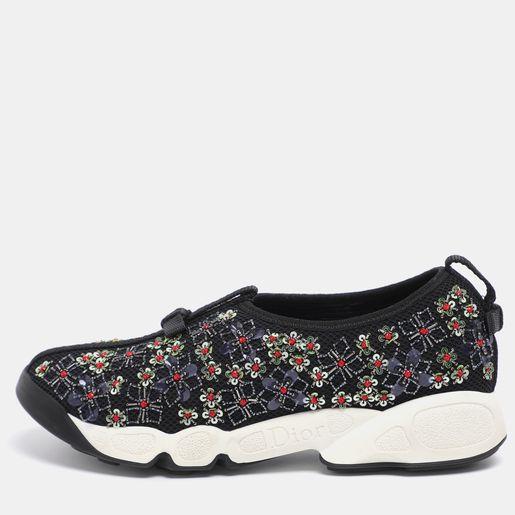 

Dior Black Embellished Mesh Fusion Sneakers Size 35,5