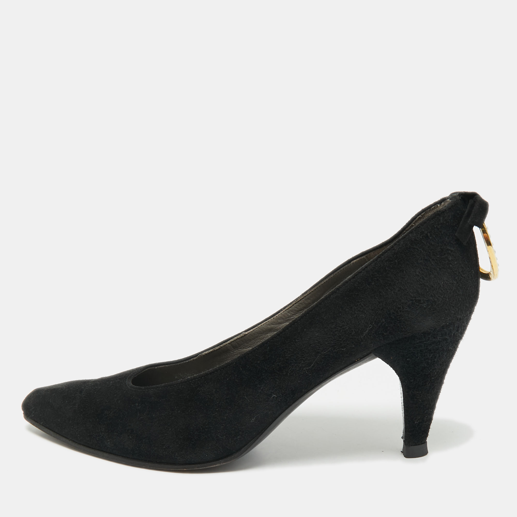 Pre-owned Dior Black Suede Pointed Toe Pumps Size 36