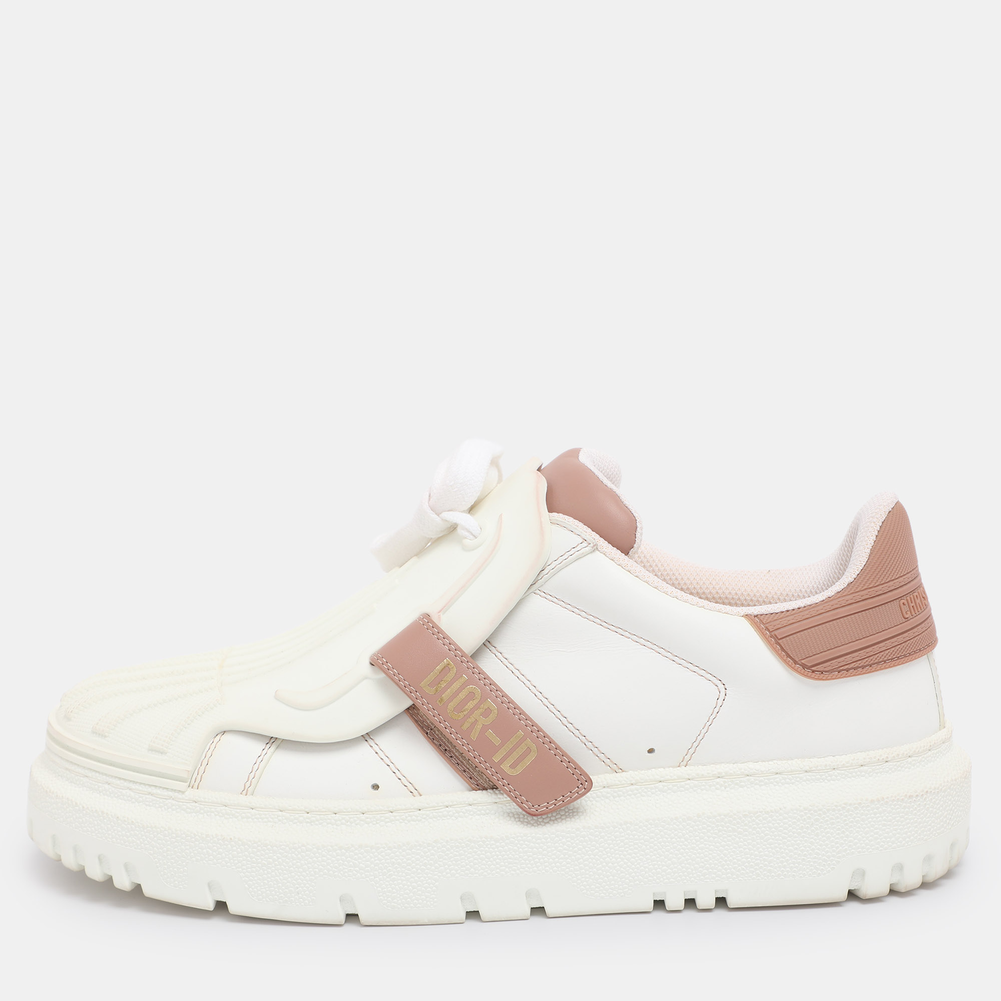 Pre-owned Dior Id Low Top Sneakers Size 38.5 In White