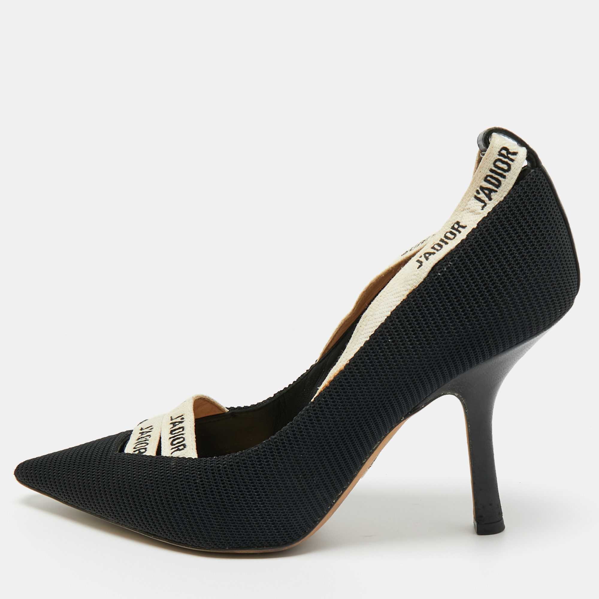 

Dior Black Knit Fabric J'Adior Pumps Size