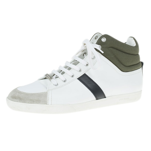 مملوكة مسبقًا Dior Two-Tone Leather High Top Sneakers Size 43