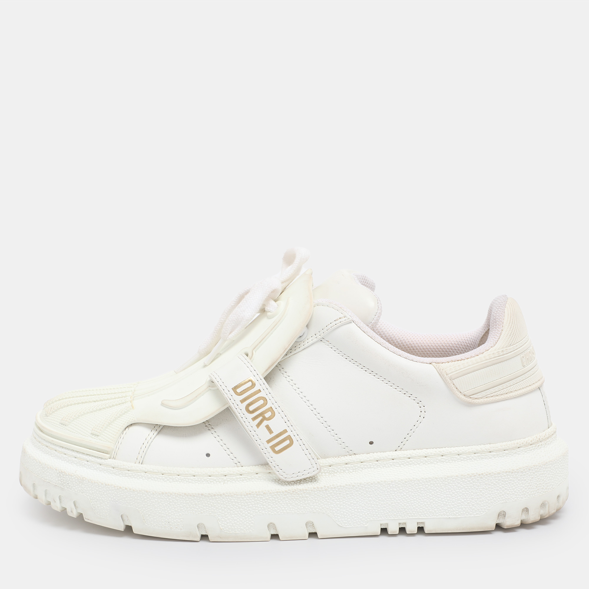 

Dior White Leather Dior ID Low Top Sneakers Size