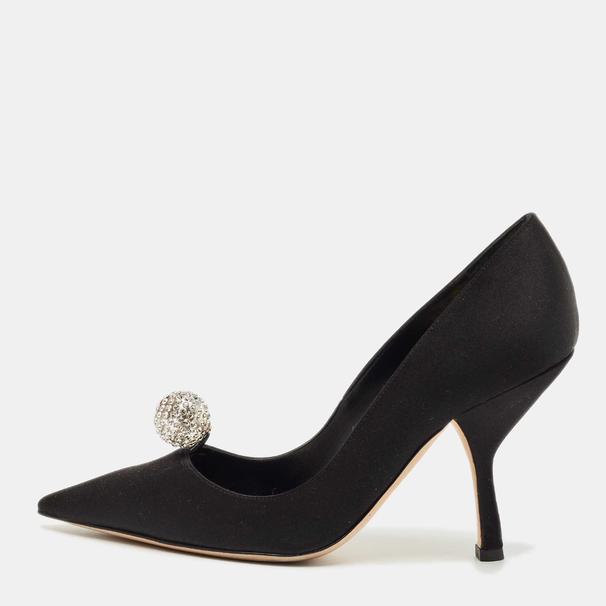 

Dior Black Satin Comete Pointed Toe Pumps Size