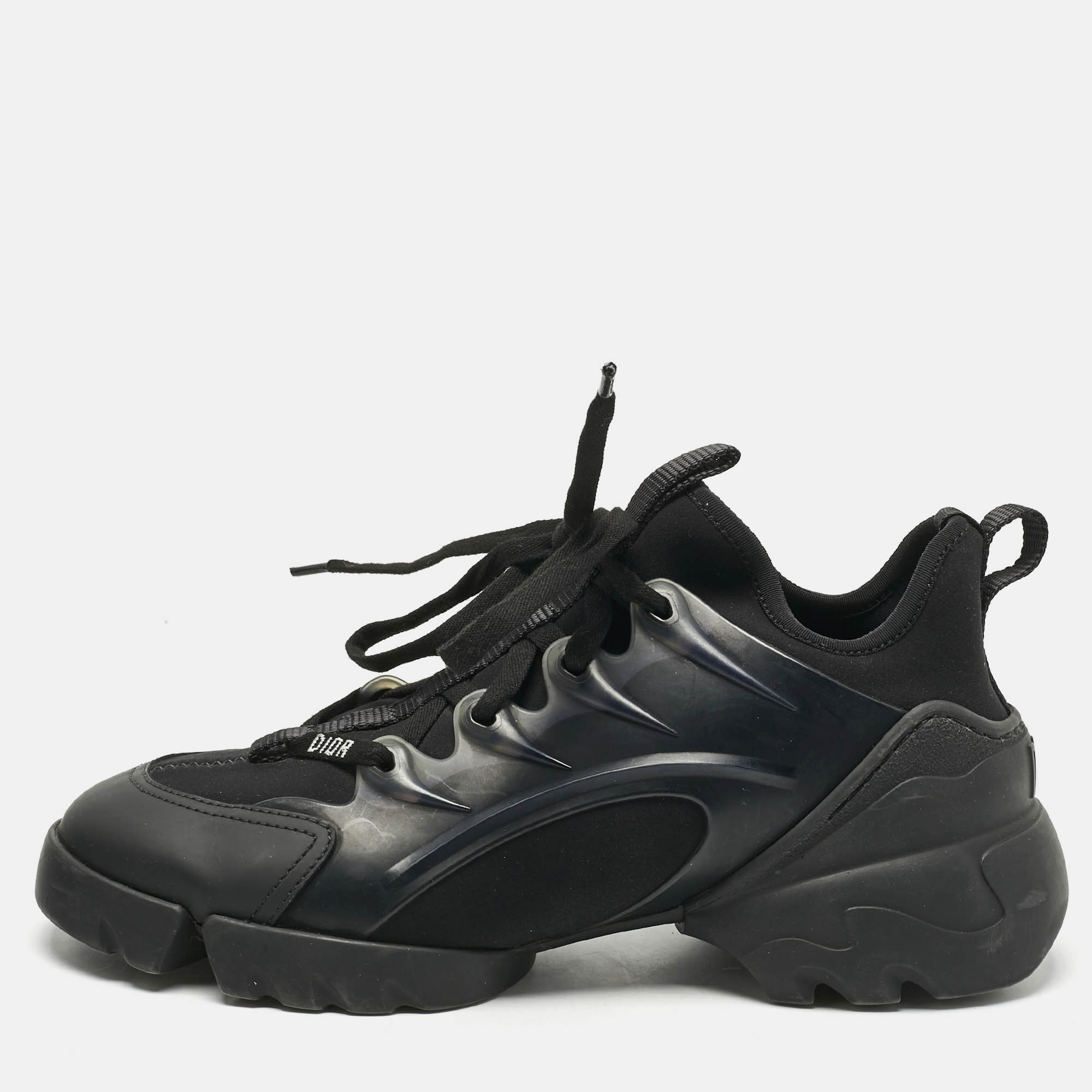 

Dior Black Neoprene and PVC D-Connect Low Top Sneakers Size
