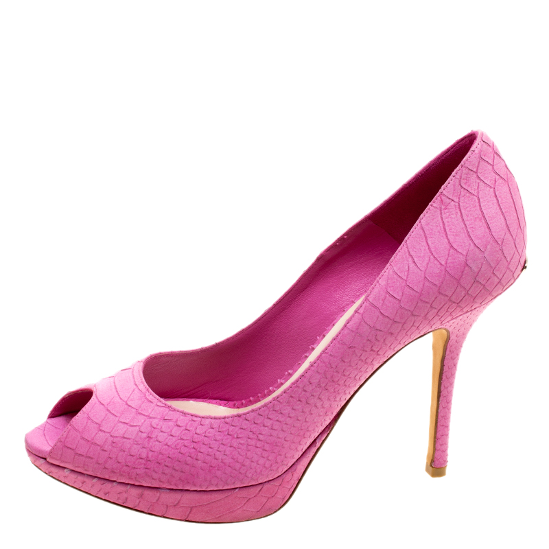 

Dior Pink Python Embossed Miss Dior Pumps Size