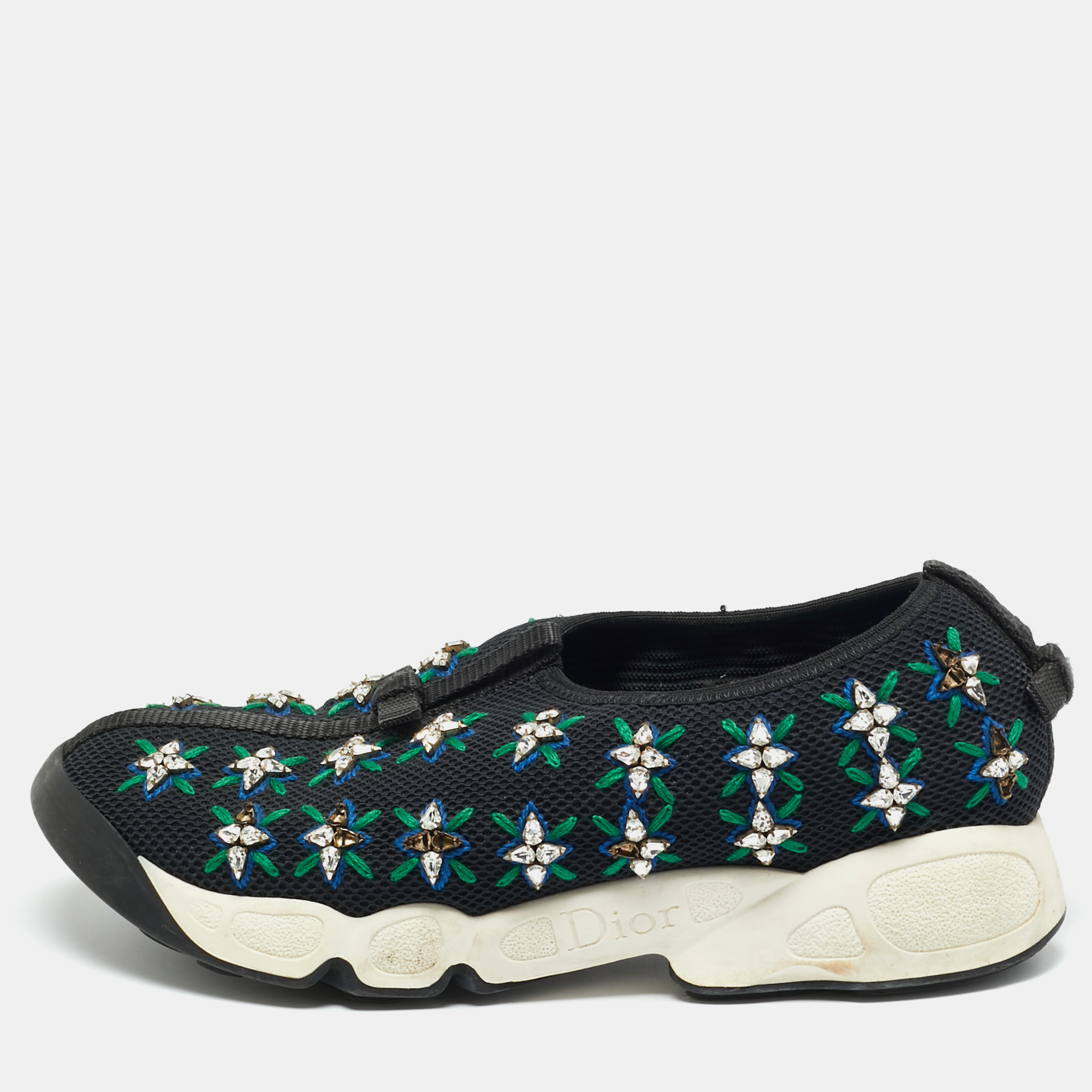 

Dior Black Mesh Embellished Fusion Sneakers Size