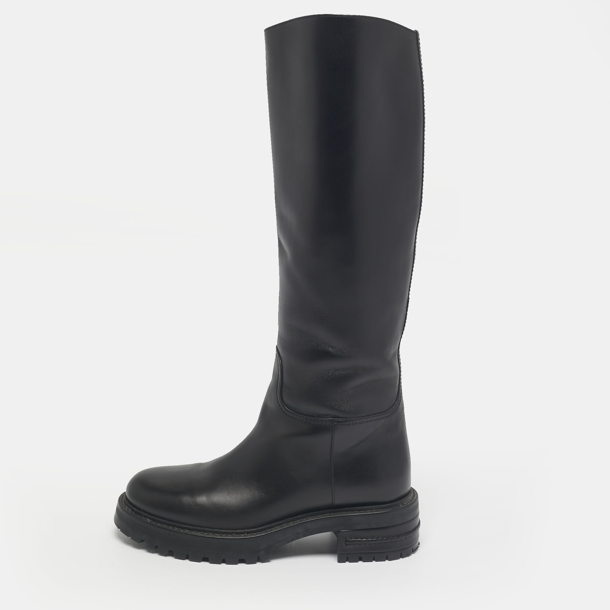 

Dior Black Leather City Knee Length Boots Size