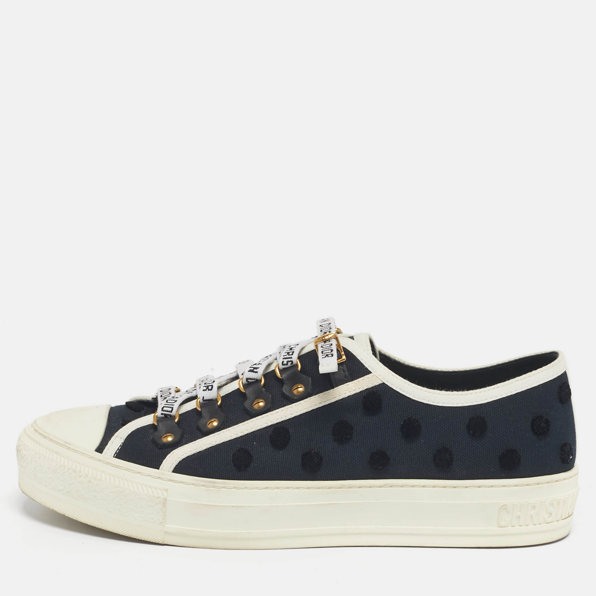Pre-owned Dior Low Top Sneakers Size 39.5 In Blue