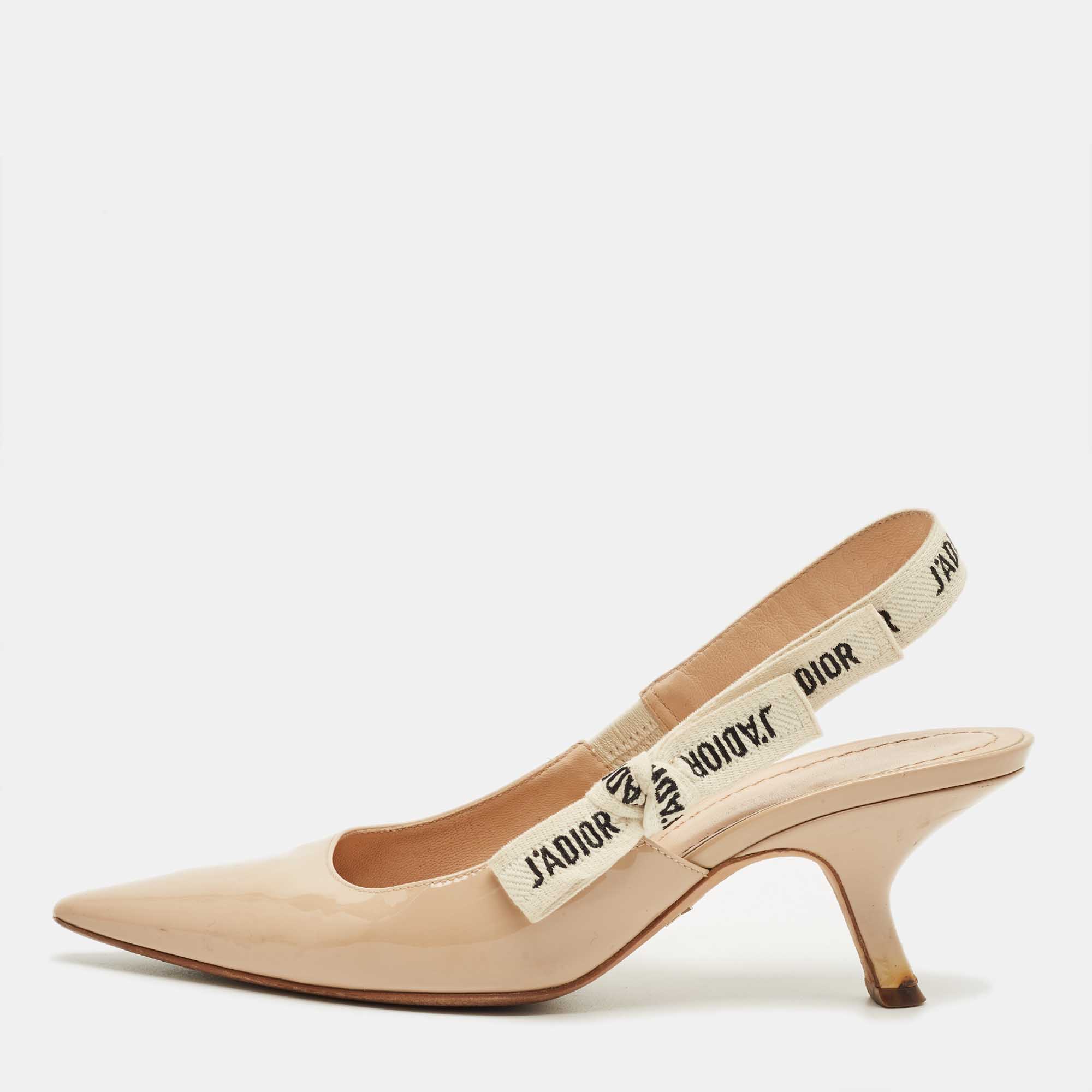 

Dior Beige Fabric and Patent Leather J'Adior Pumps Size