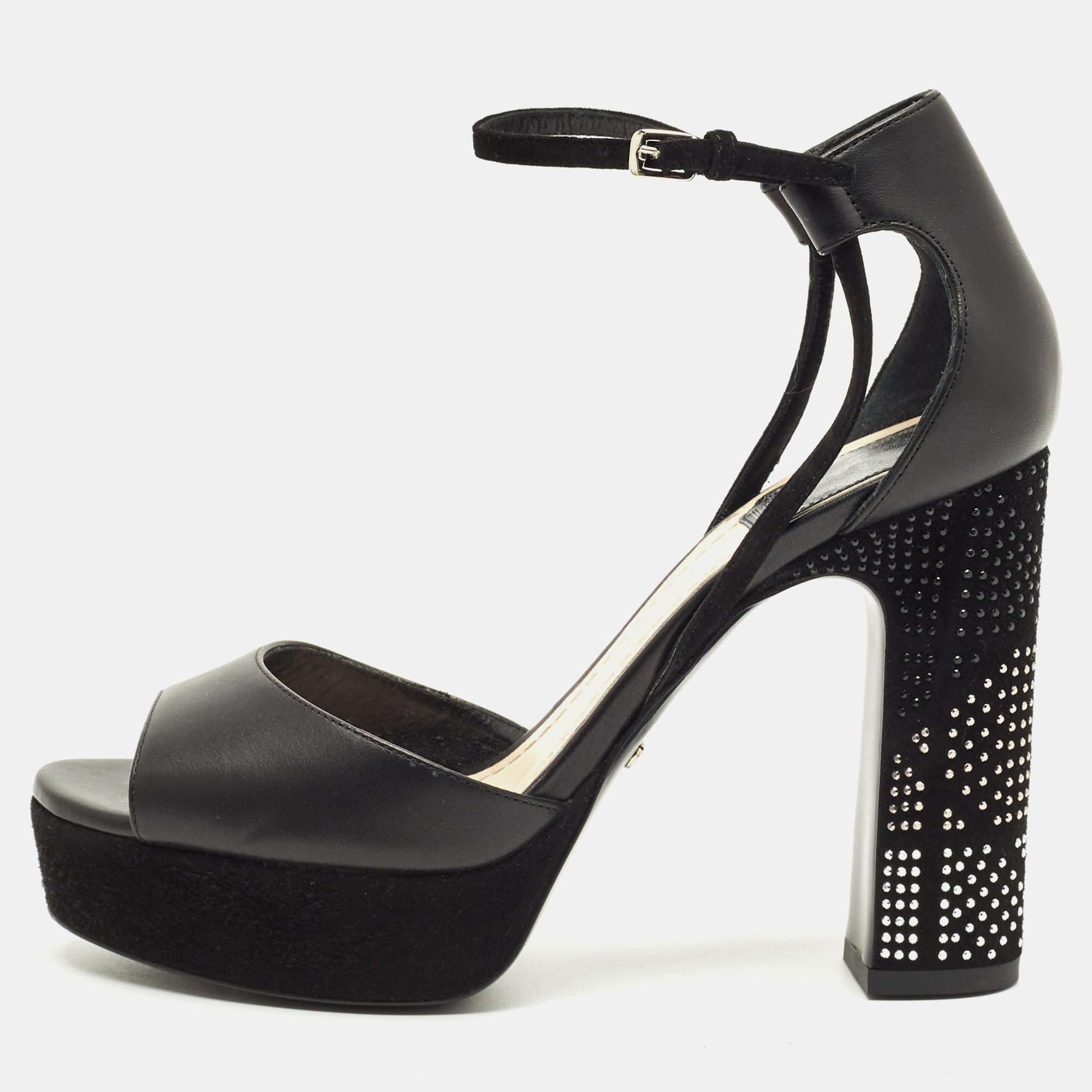 

Dior Black Leather Rainbow Stellar Platform Sandals Size