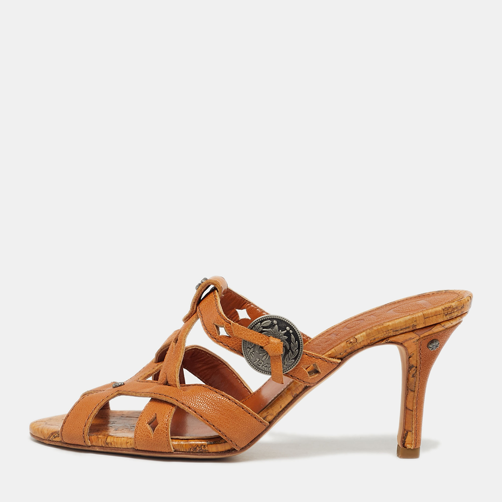 

Dior Brown Leather Strappy Mules Size