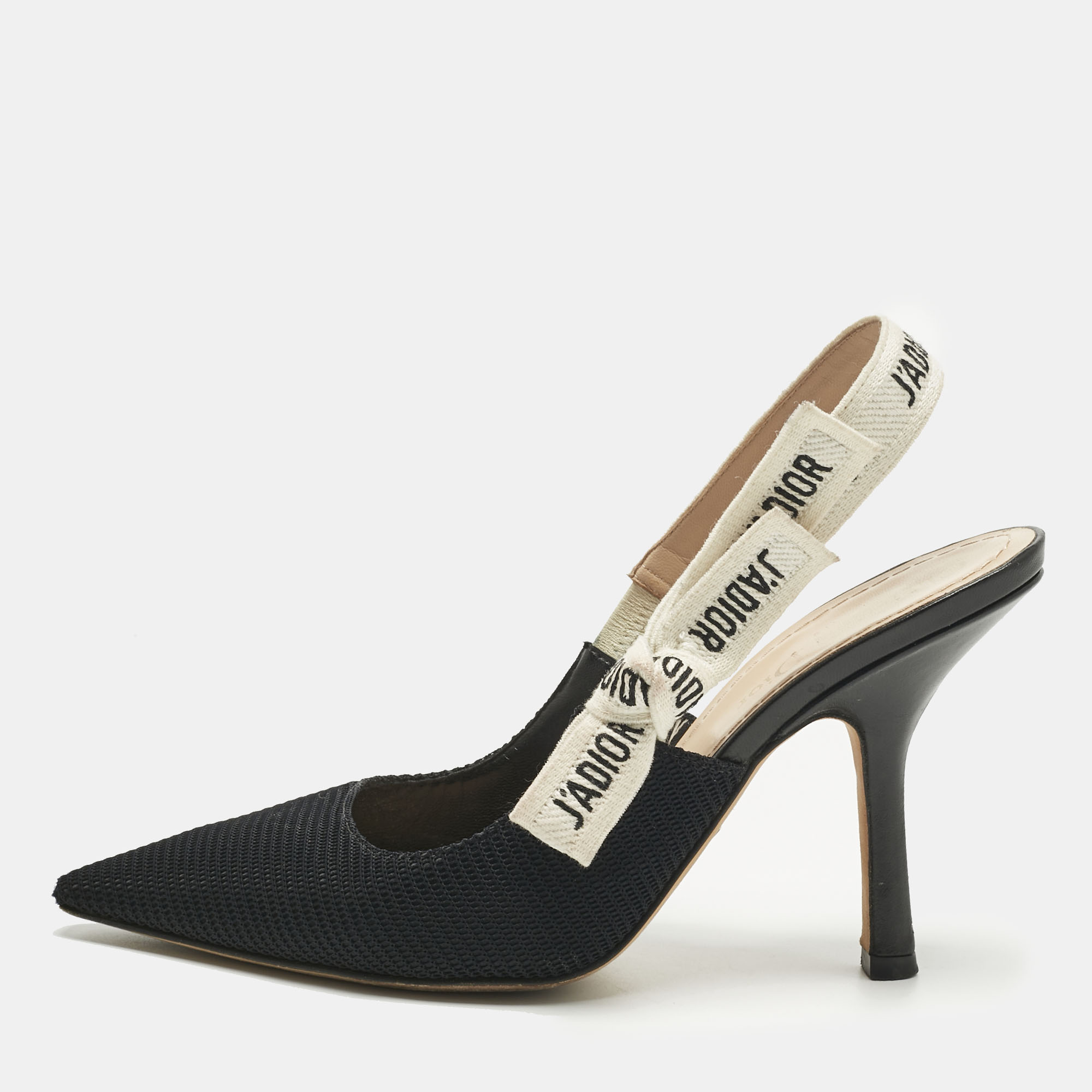 

Dior Black Canvas J'Adior Slingback Pumps Size