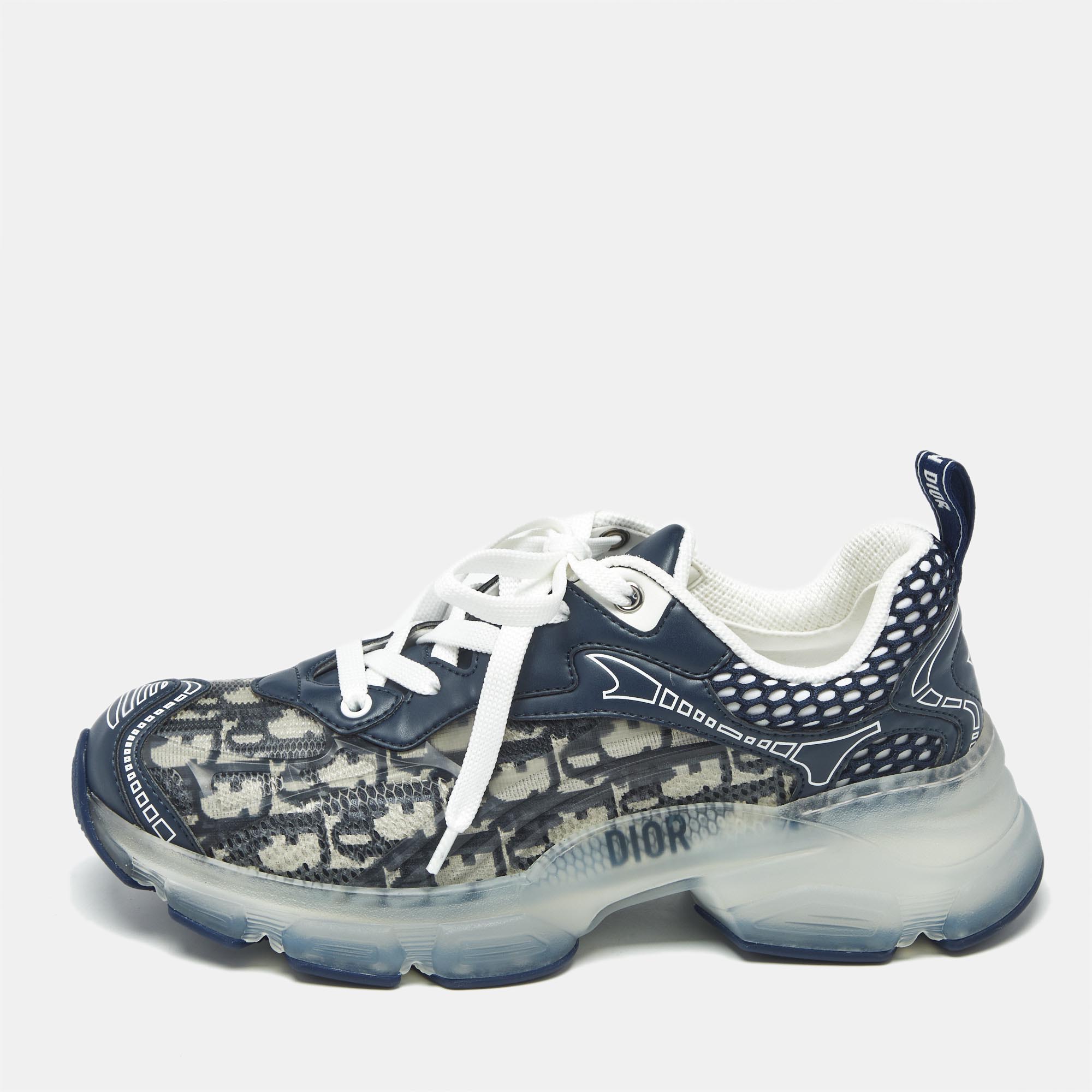 Pre-owned Dior Vibe Sneakers Size 37.5 In Blue
