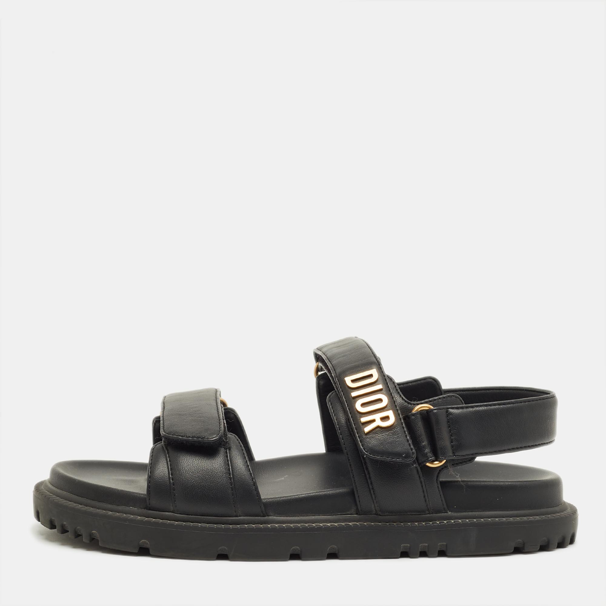 Pre-owned Dior Act Slingback Sandals Size 39.5 In Black