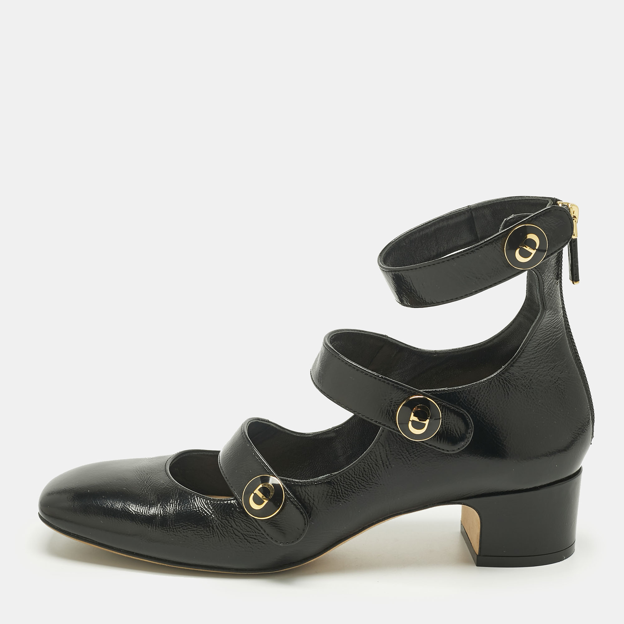 

Dior Black Leather Baby-D Mary Jane Pumps Size