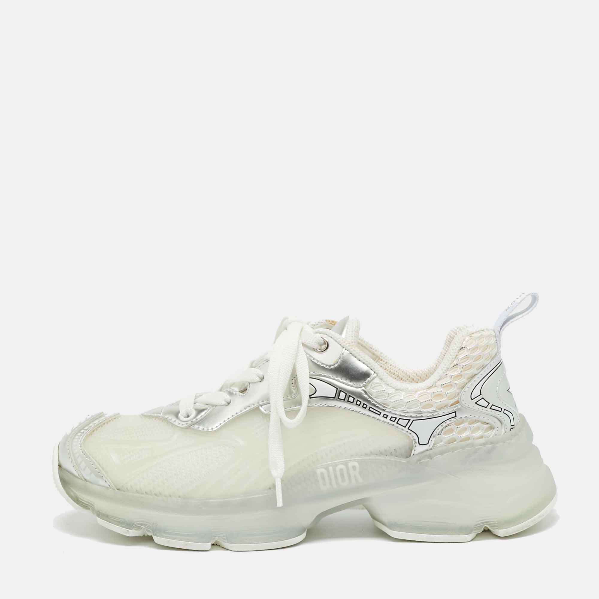 

Dior White/Silver Mesh and Leather Vibe Sneaker Size