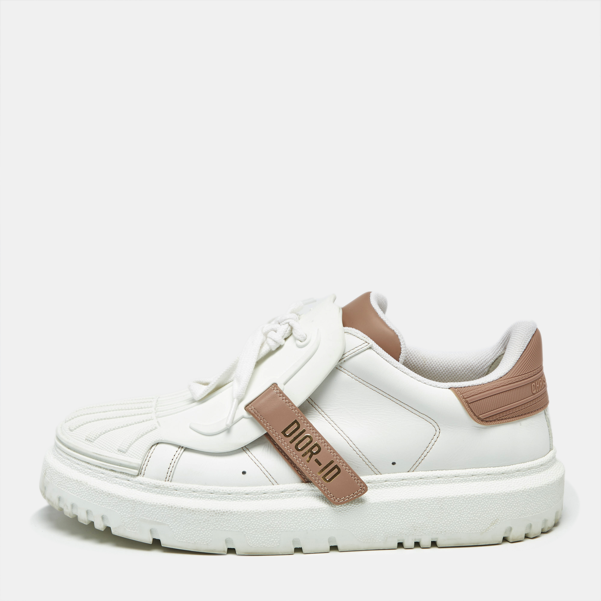 

Dior White Leather and Rubber Dior ID Low Top Sneakers Size