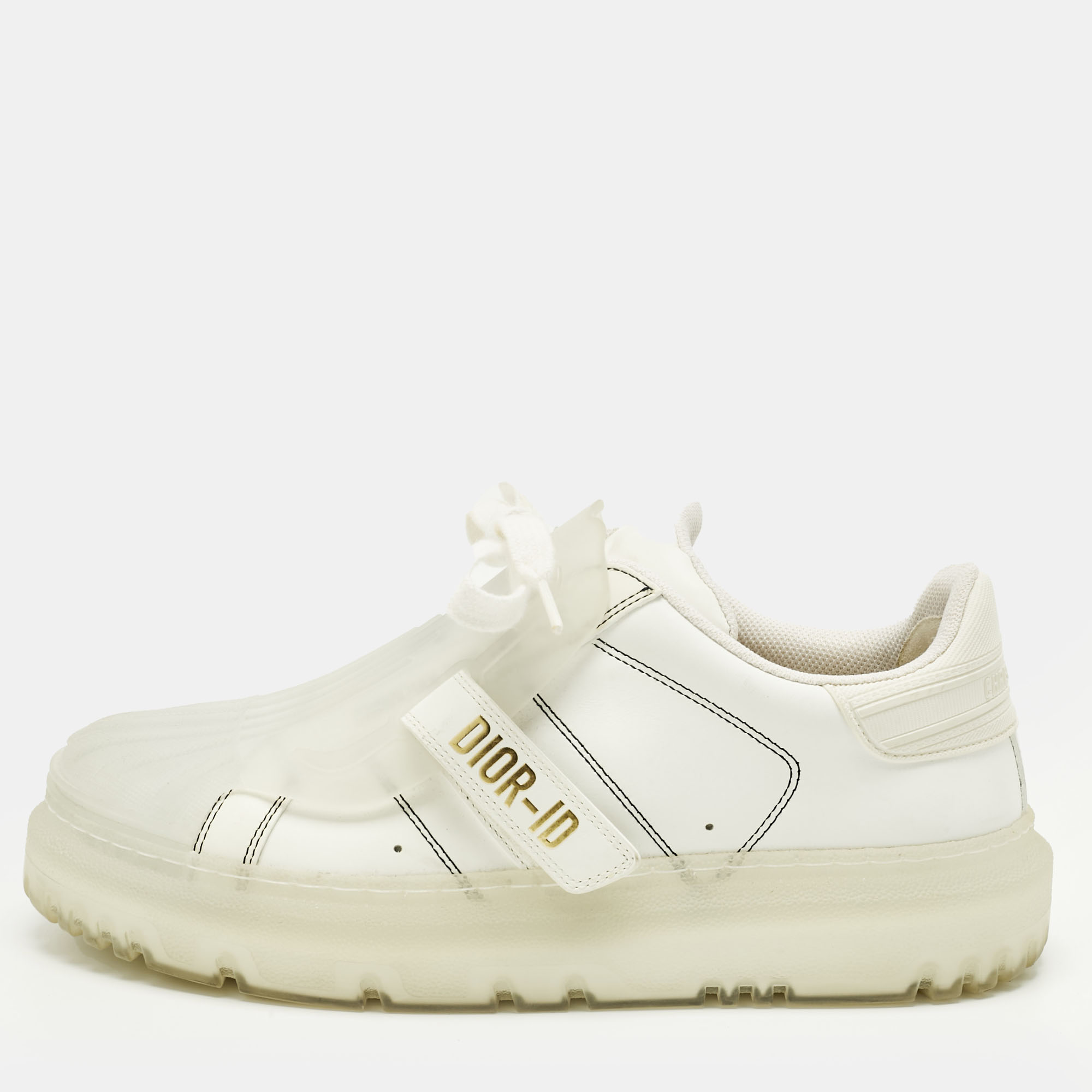 

Dior White/Transparent Leather And Rubber Dior-ID Sneakers Size