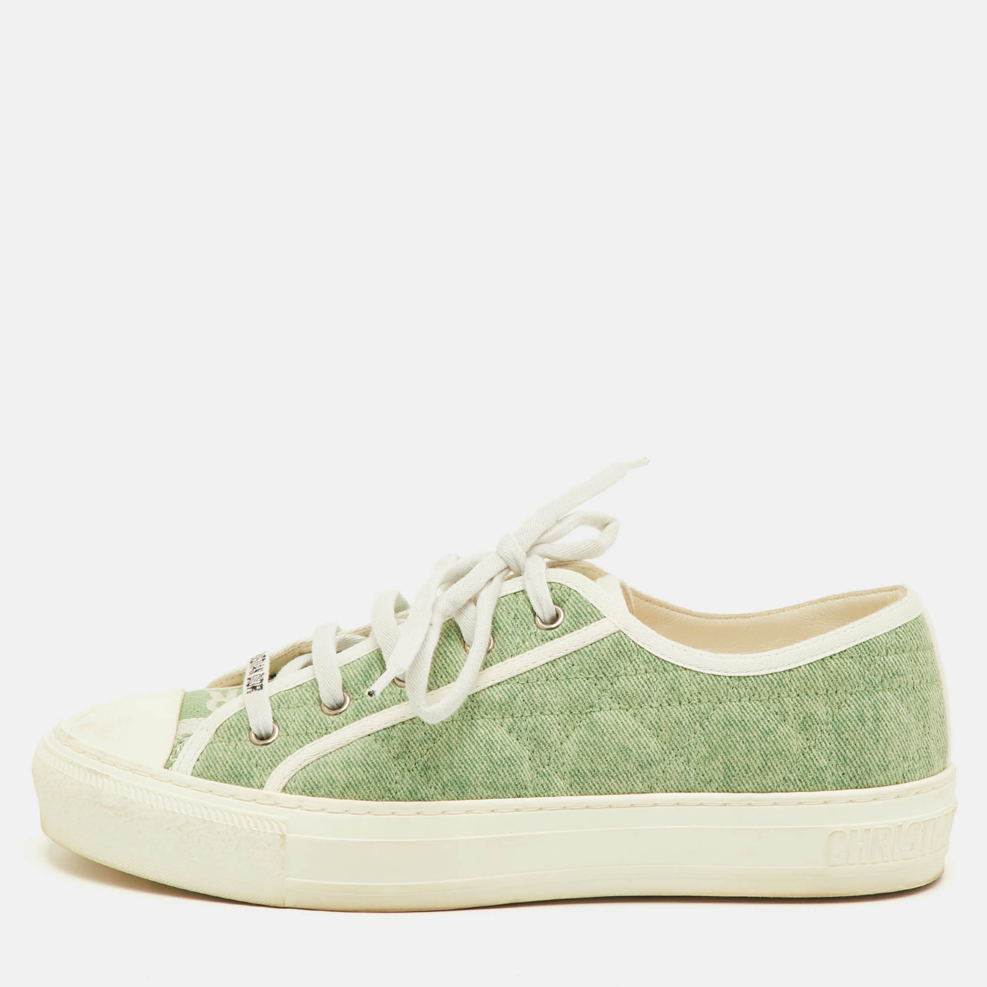 

Dior Walk'n'Dior Size  Green Cannage Fabric and Rubber Low Top Sneakers