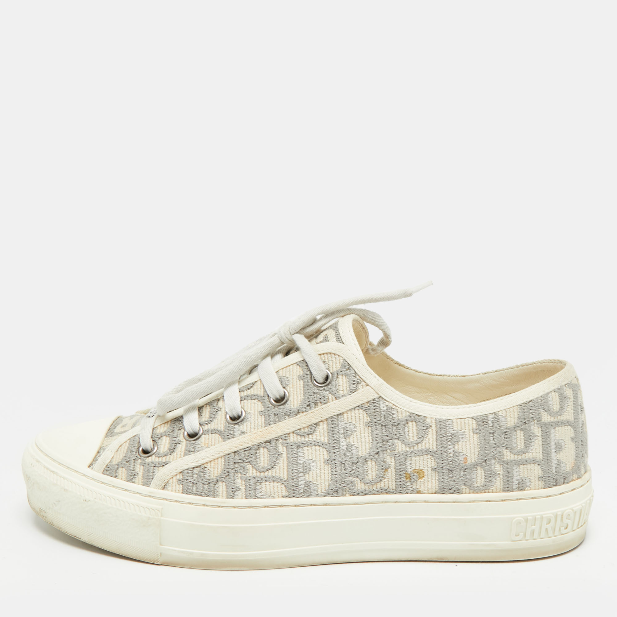 

Dior Walk'n'Dior Size  White/Grey Canvas and Rubber Lace Up Sneakers