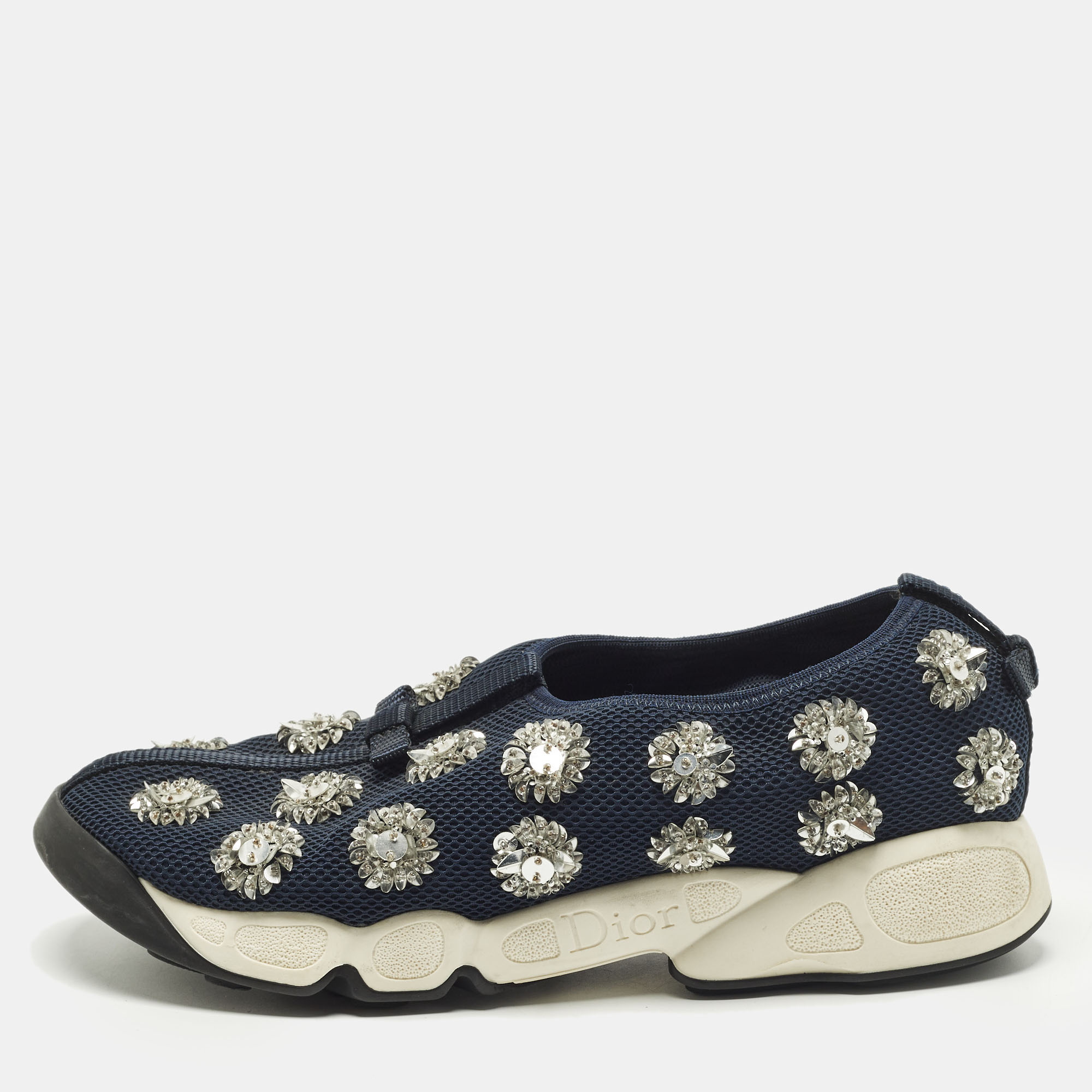 

Dior Fusion Size  Navy Blue Mesh Slip On Sneakers