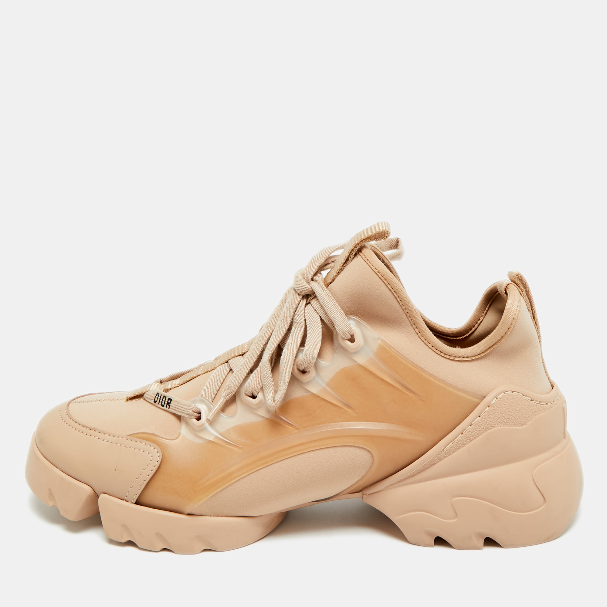 

Dior D-Connect Size  Beige Neoprene and PVC Low Top Sneakers