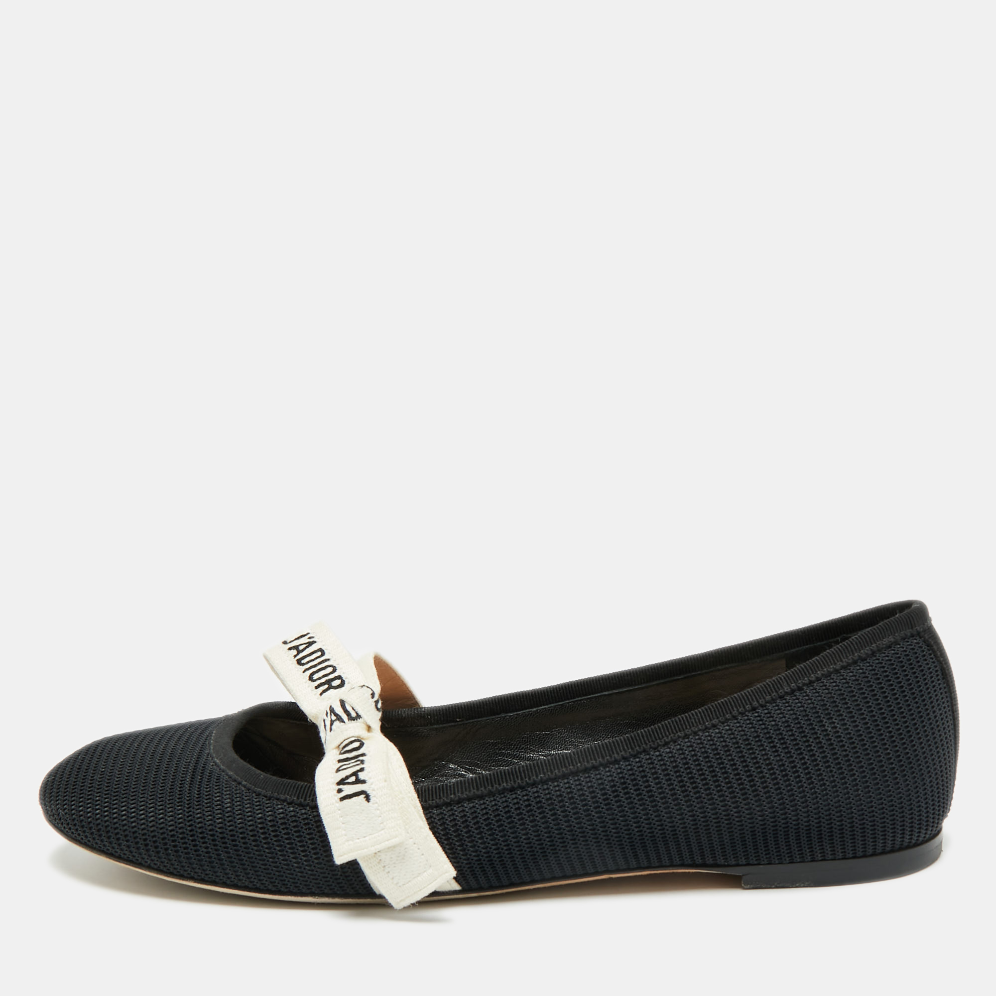 

Dior J'Adior Size  Black Mesh Ballet Flats