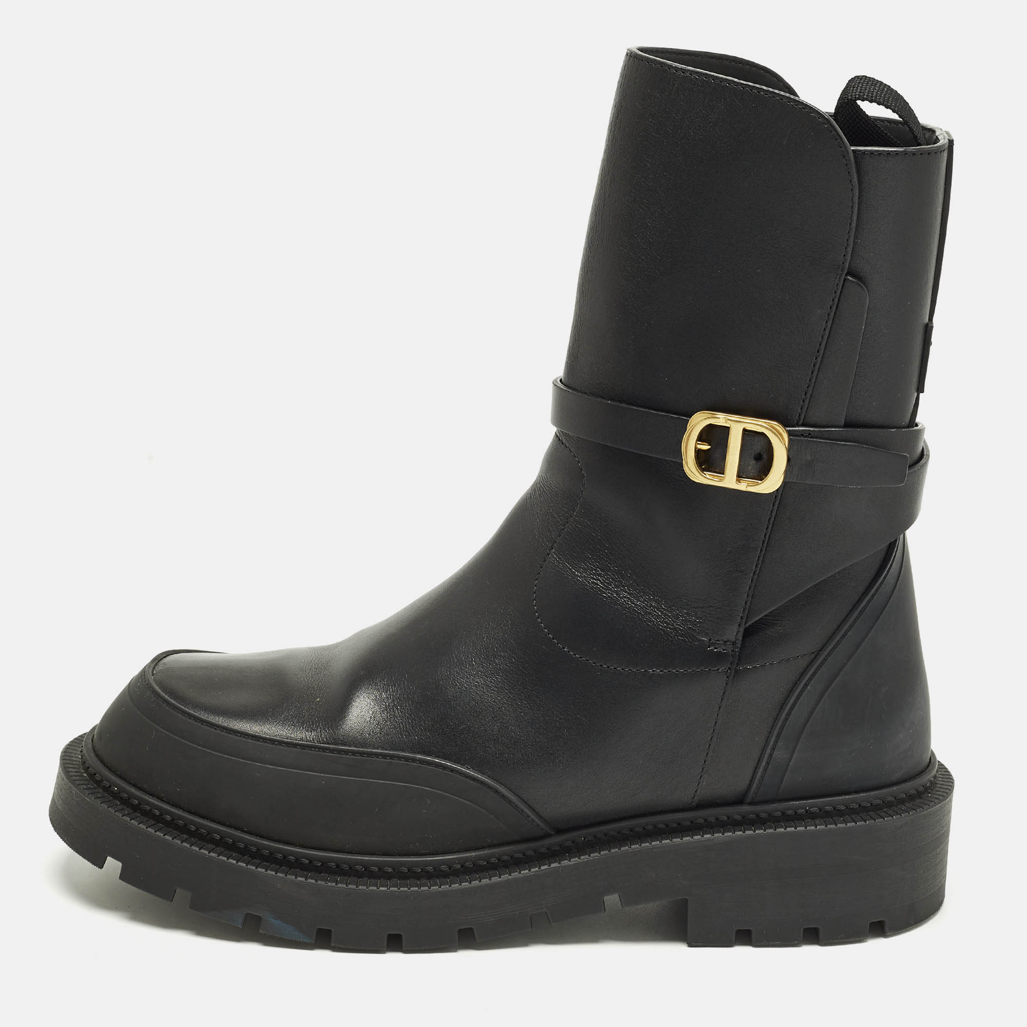 

Dior Empreinte Size  Black Leather Ankle Boots