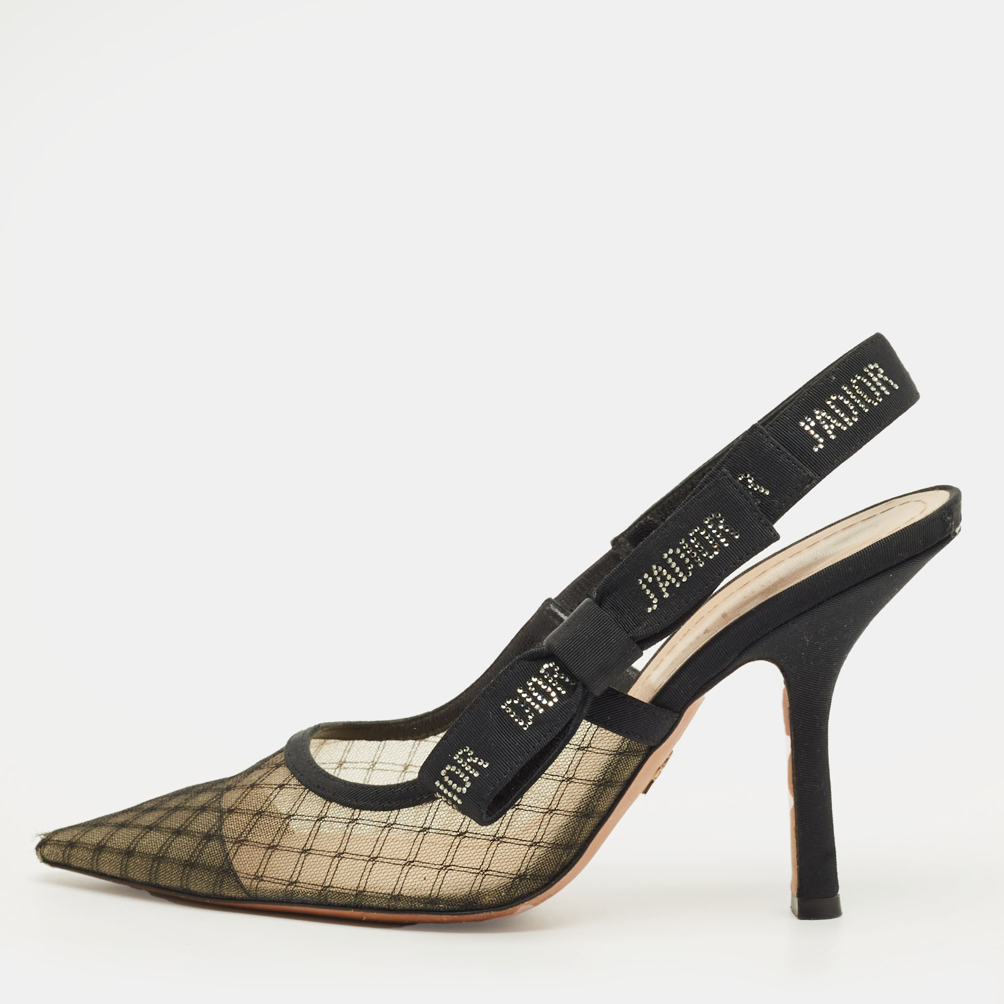 

Dior J'adior Size  Black Mesh and Net Slingback Pumps