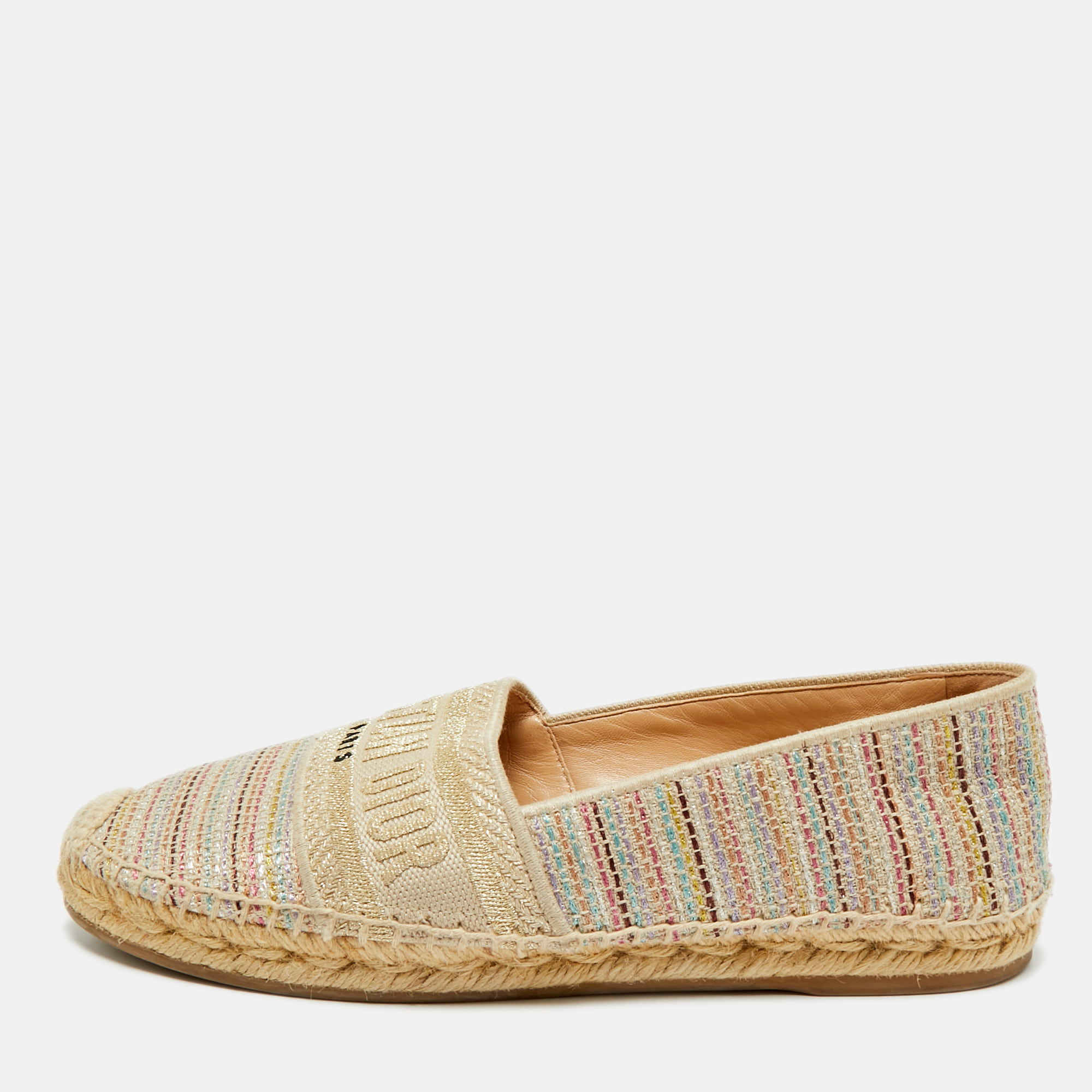 

Dior Granville Size  Multicolor Tweed Espadrille Flats