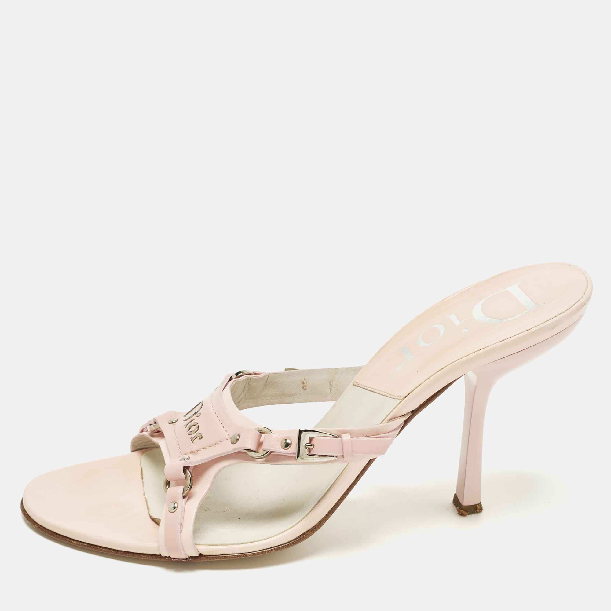 

Dior Size  Pink Leather Slide Sandals
