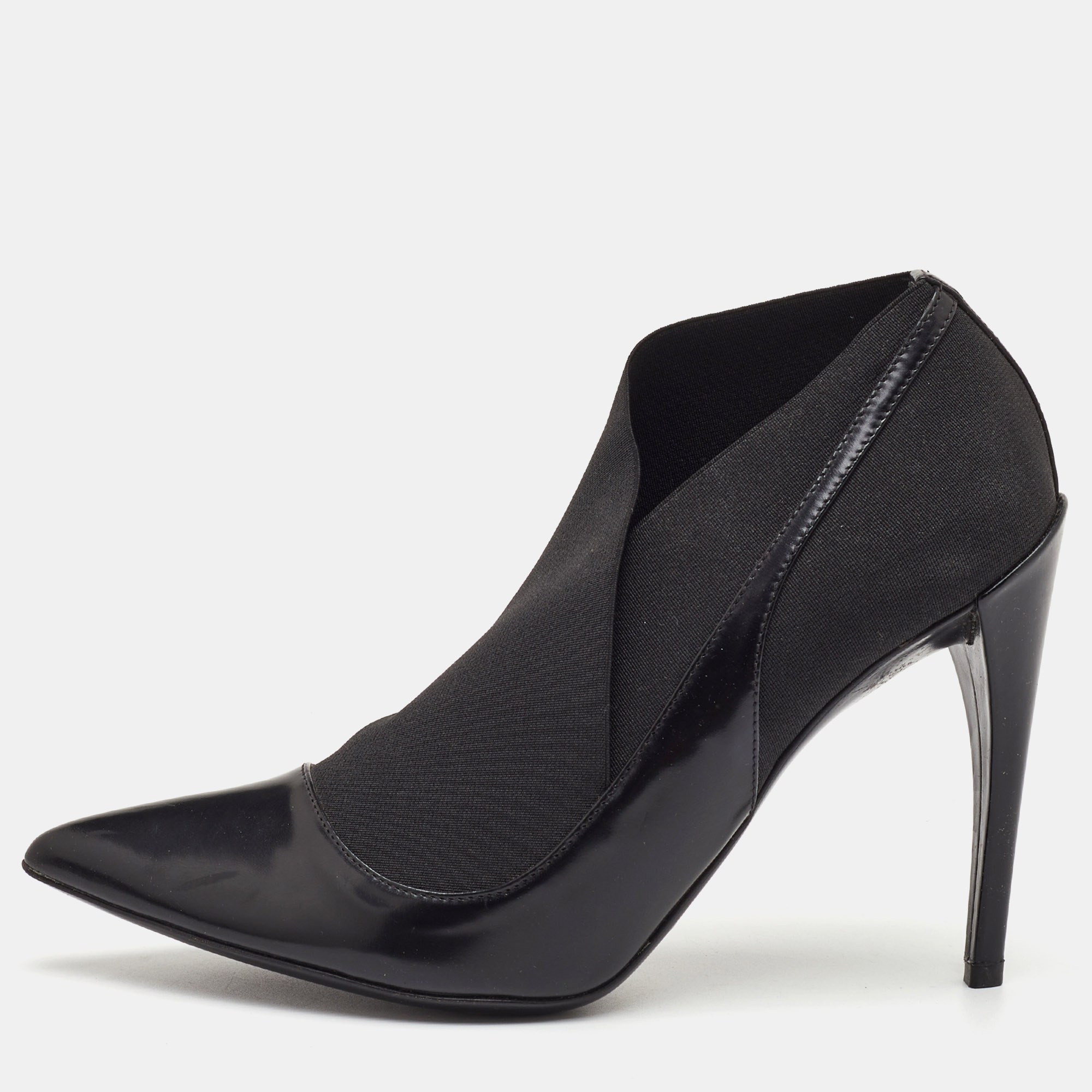 

Dior Size  Black Leather and Stretch Fabric Pointed Toe Ankle Booties