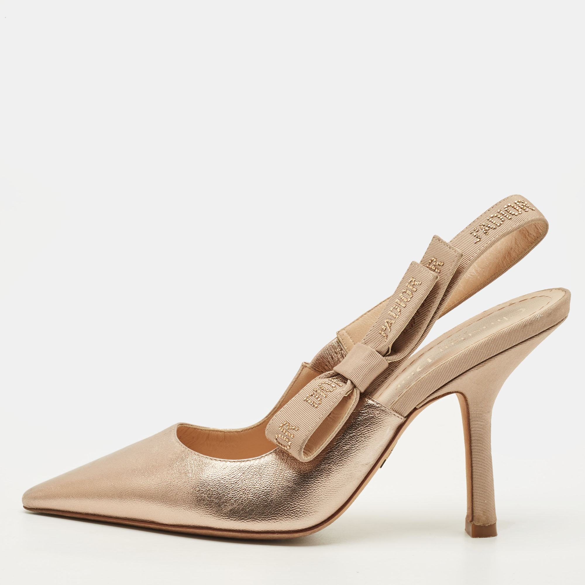 

Dior J'Adior Size 36 Metallic Leather Slingback Pumps