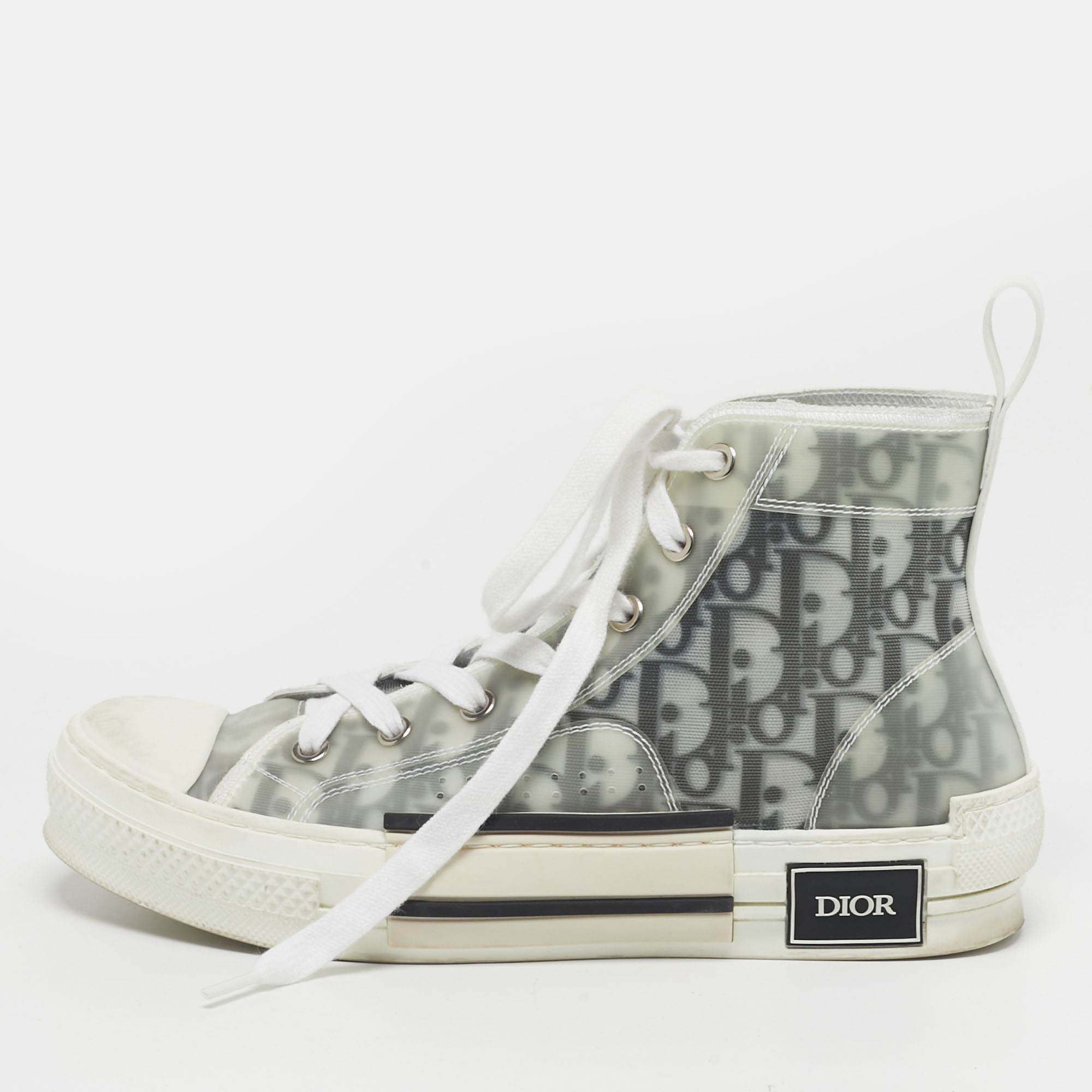 

Dior B23 Size  Grey/White Mesh and PVC High Top Sneakers