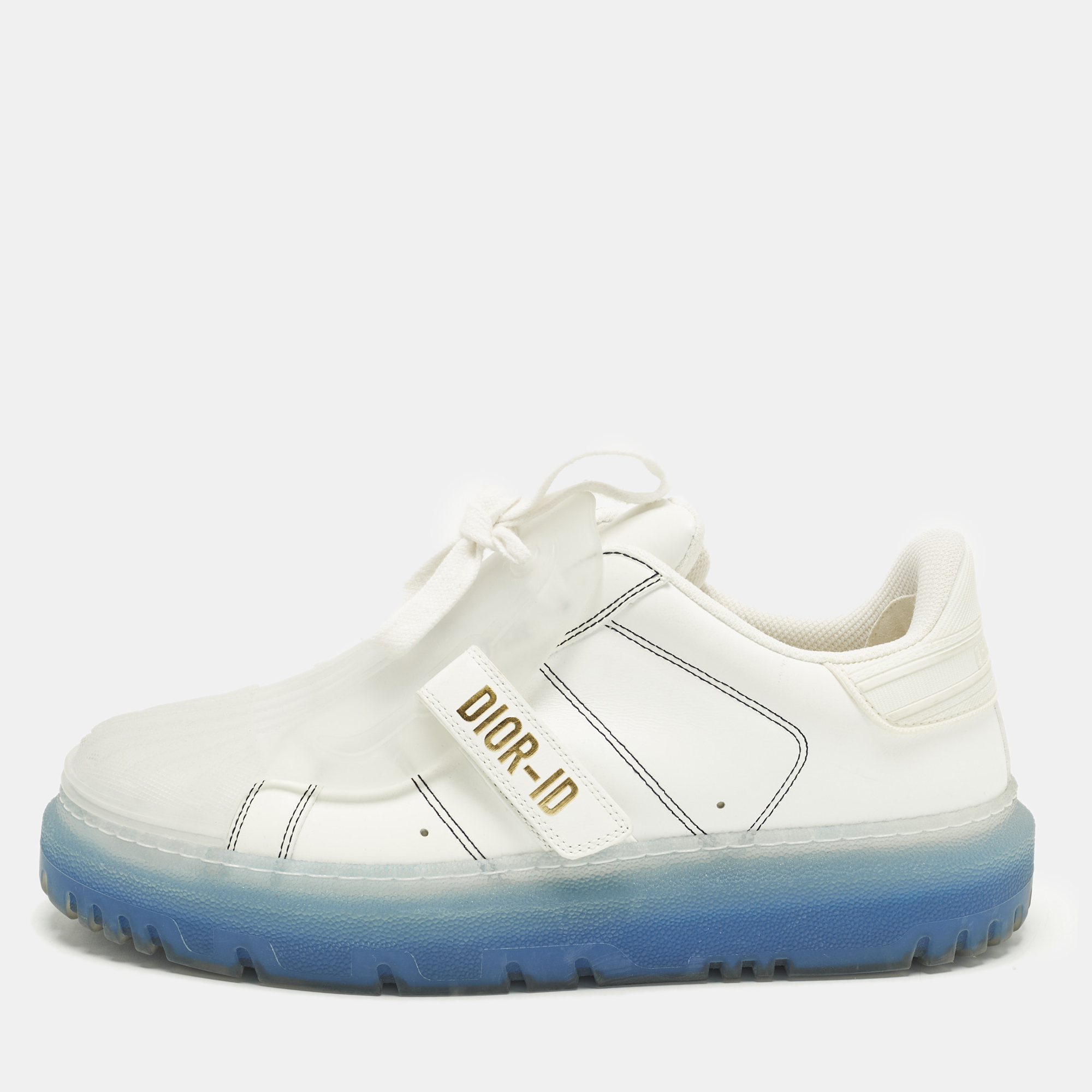 

Dior ID Size  Transparent/White Leather and Rubber Lace Up Sneakers