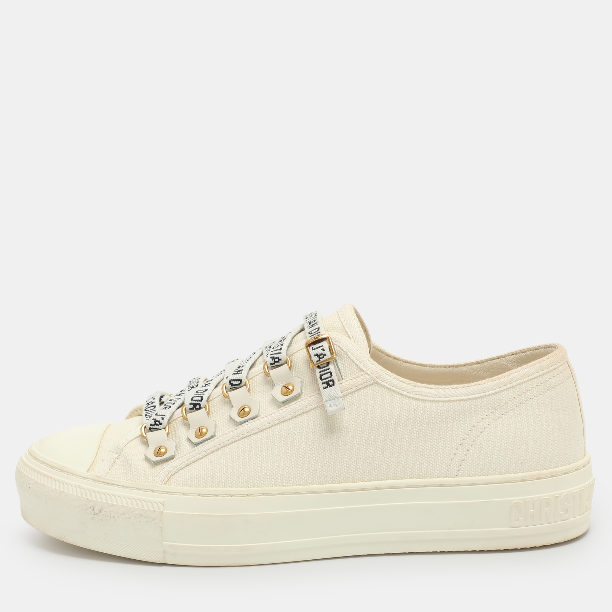 

Dior Walk'n'Dior Size 37 White Canvas Low Top Sneakers