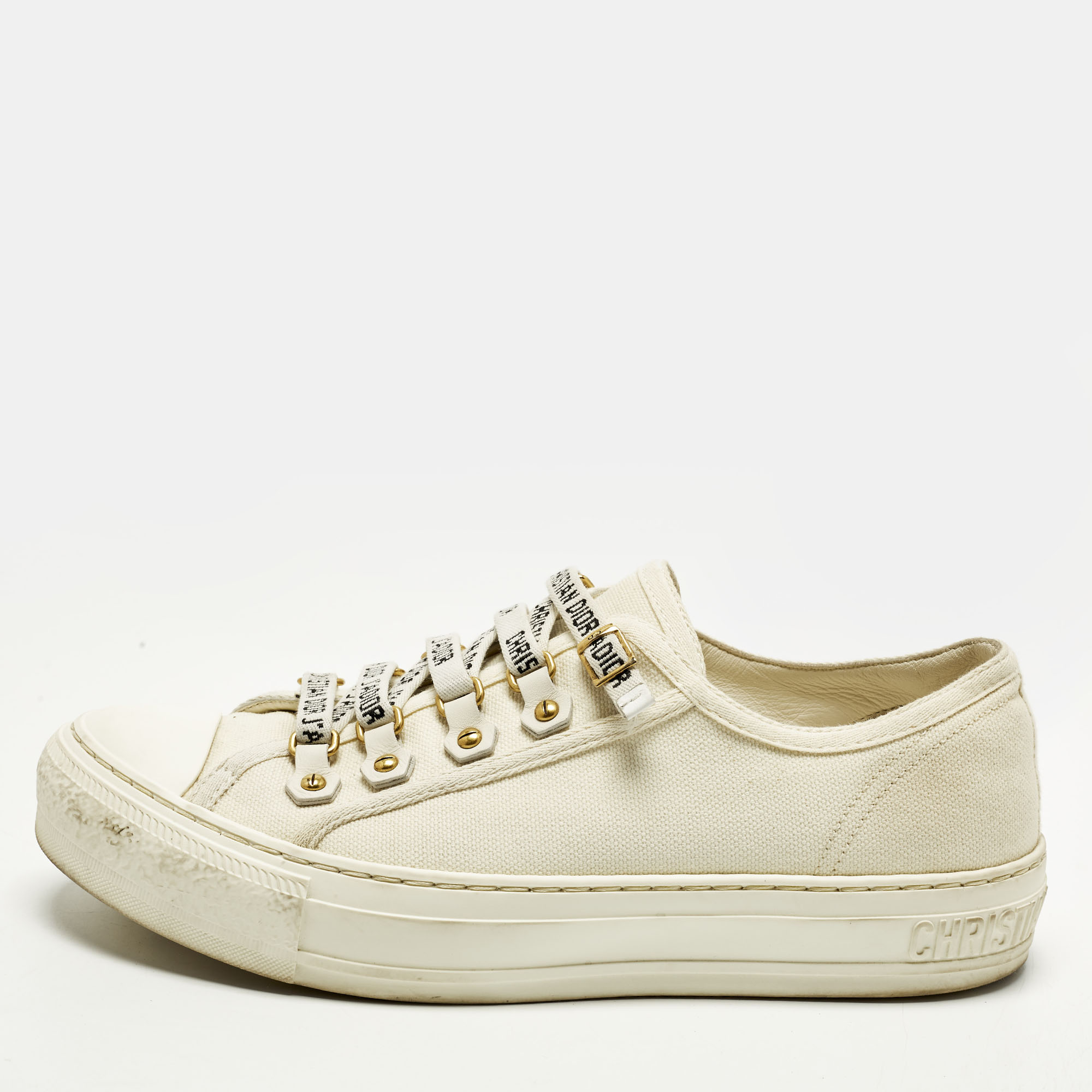

Dior Walk'n'Dior Size  Cream Canvas Low Top Sneakers